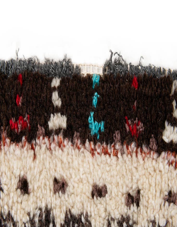 Detail image of  3' 8 x 7'  Hand Knotted Moroccan Wool Rug