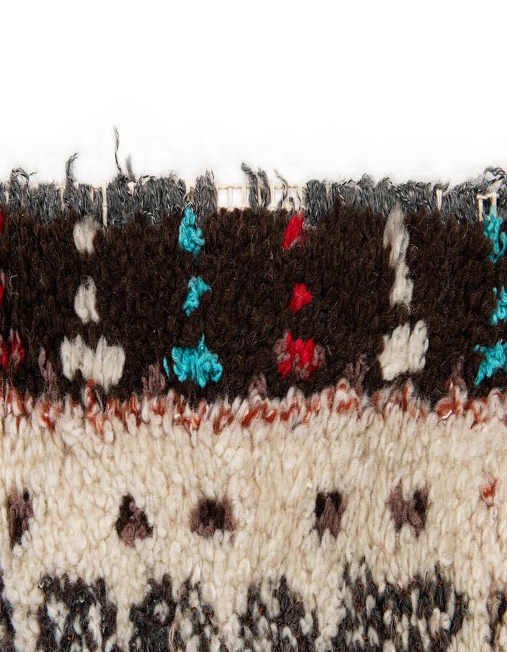 Detail image of  3' 8 x 7'  Hand Knotted Moroccan Wool Rug