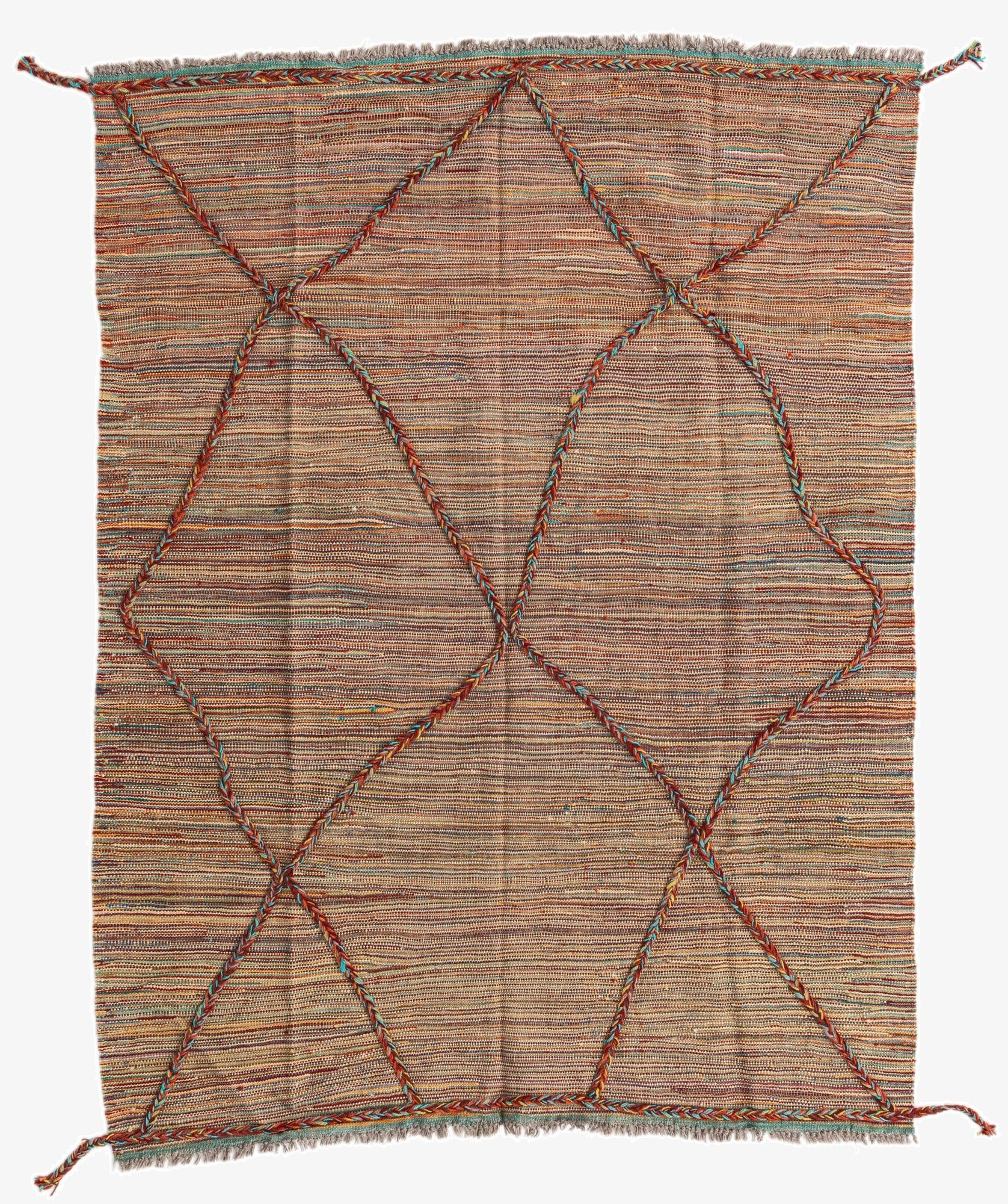  4' 11 x 6' 5  Hand Knotted Moroccan Wool Rug