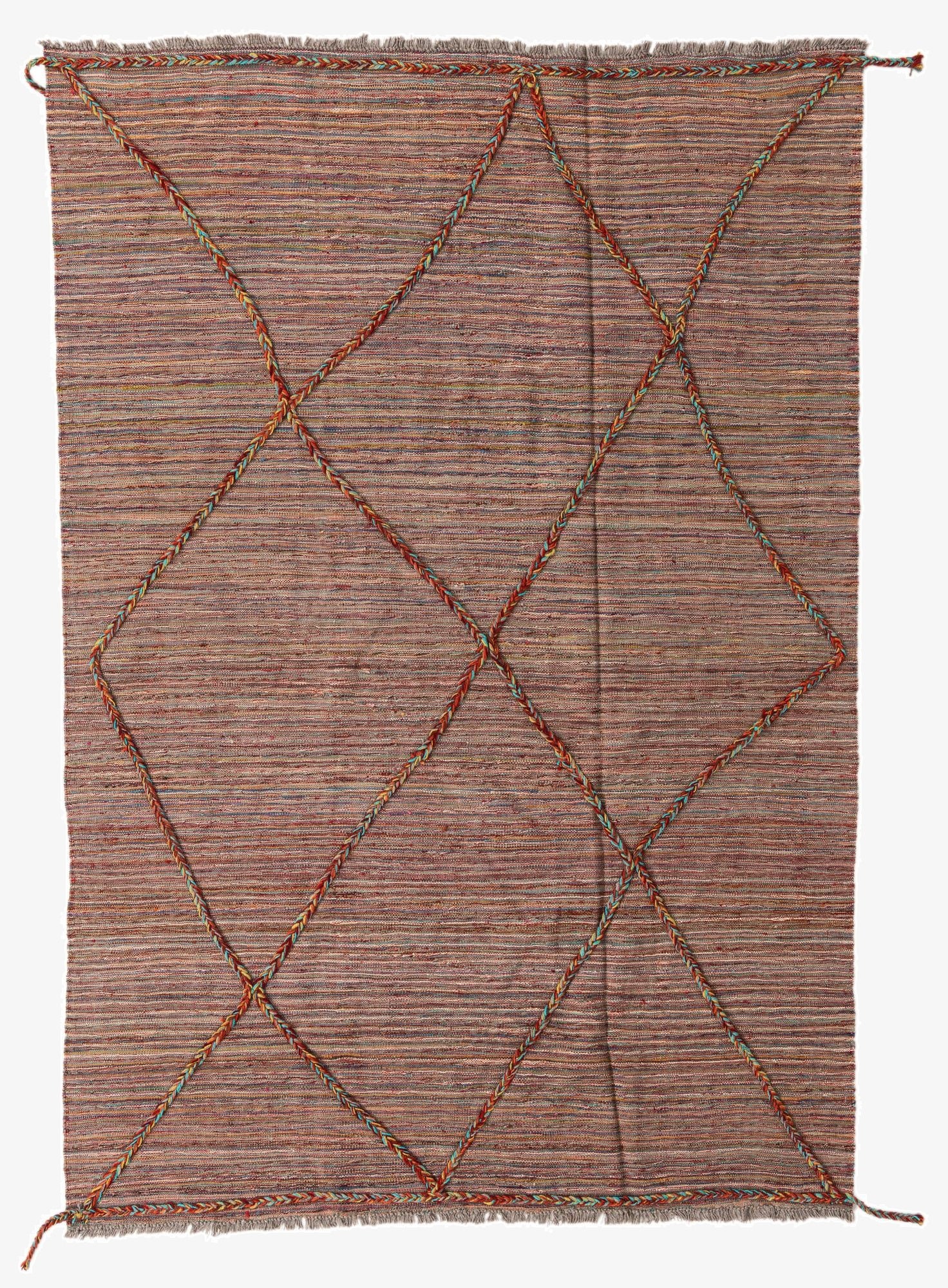  5' 6 x 8'  Hand Knotted Moroccan Wool Rug