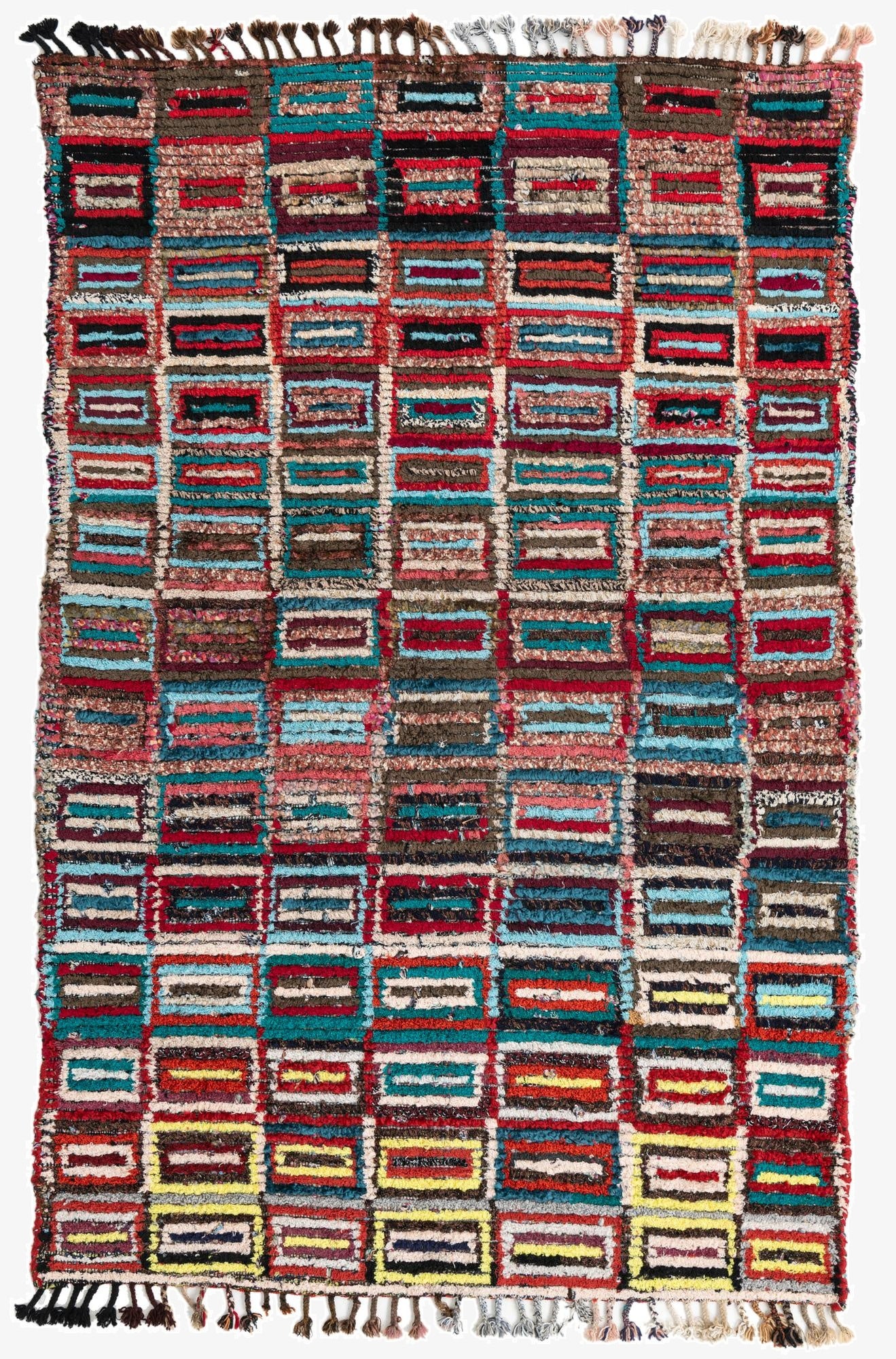  5' 2 x 7' 10  Hand Knotted Moroccan Wool Rug