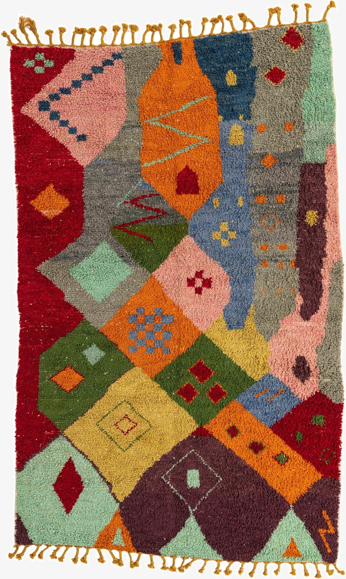  6' 2 x 10'  Hand Knotted Moroccan Wool Rug