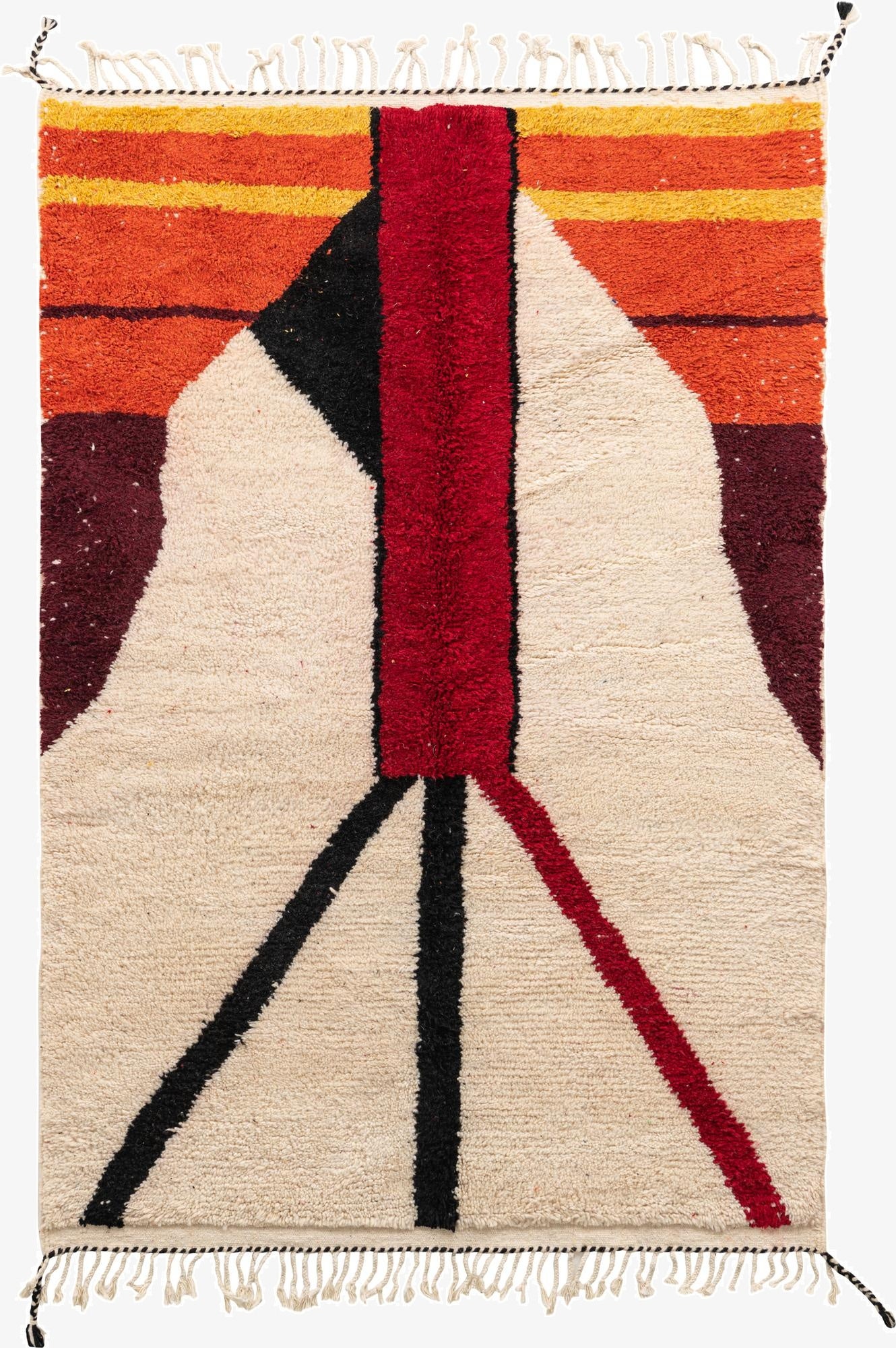  5' x 7' 8  Hand Knotted Moroccan Wool Rug