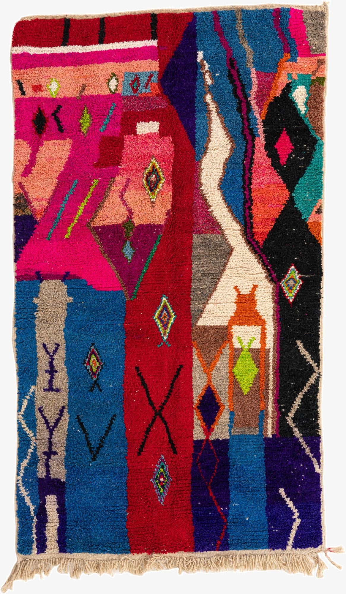  4' 9 x 8' 3  Hand Knotted Moroccan Wool Rug