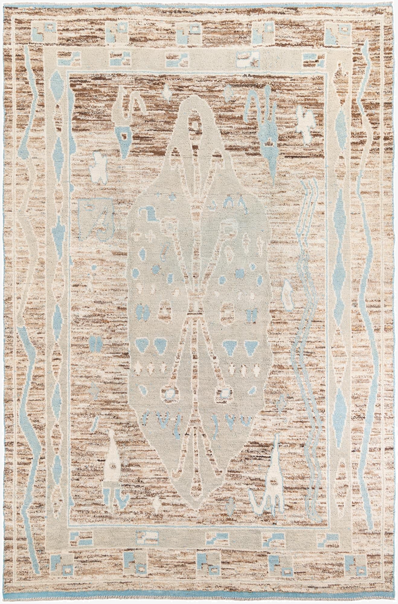  8' 10 x 13' 6  Hand Knotted Moroccan Wool Rug