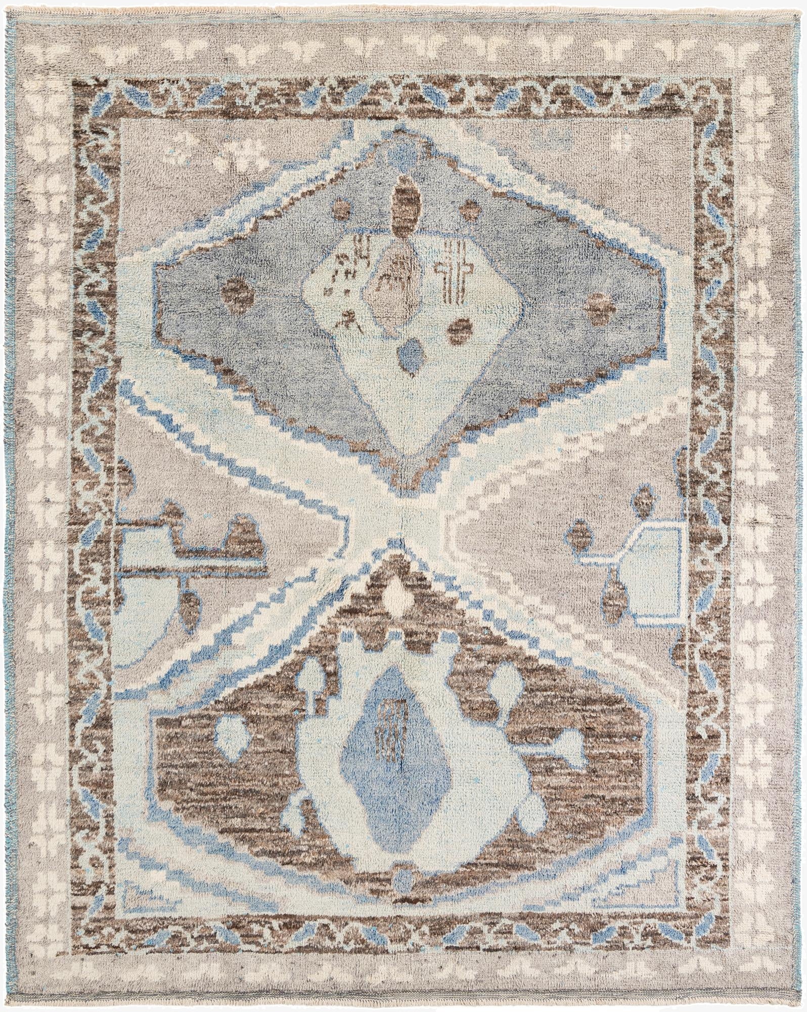  8' 2 x 10' 2  Hand Knotted Moroccan Wool Rug