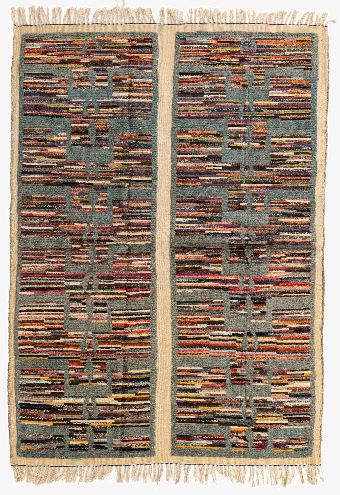  5' 9 x 8' 3  Hand Knotted Moroccan Wool Rug