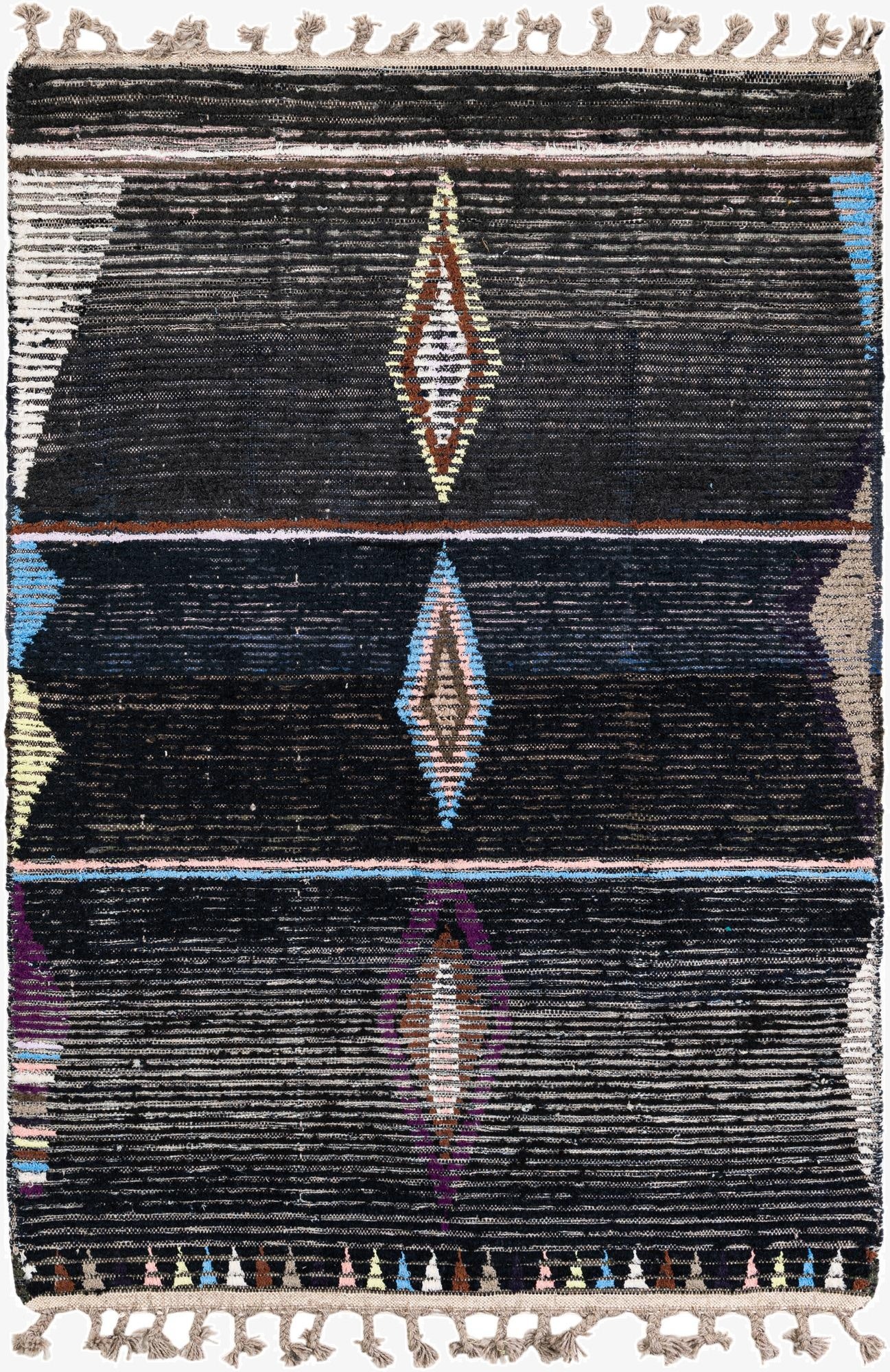  4' 2 x 6' 4  Hand Knotted Moroccan Wool Rug