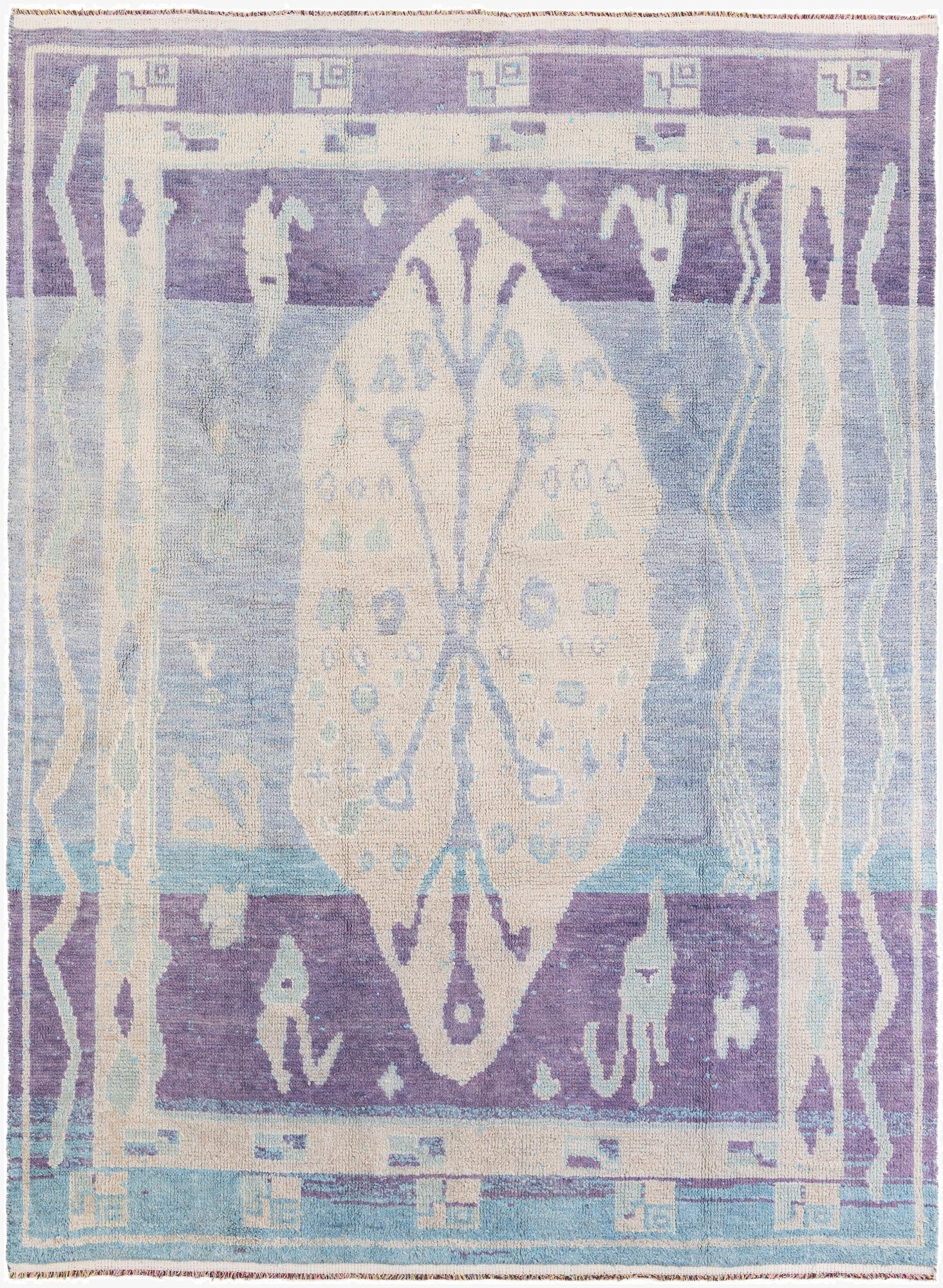  7' 7 x 10' 3  Hand Knotted Moroccan Wool Rug