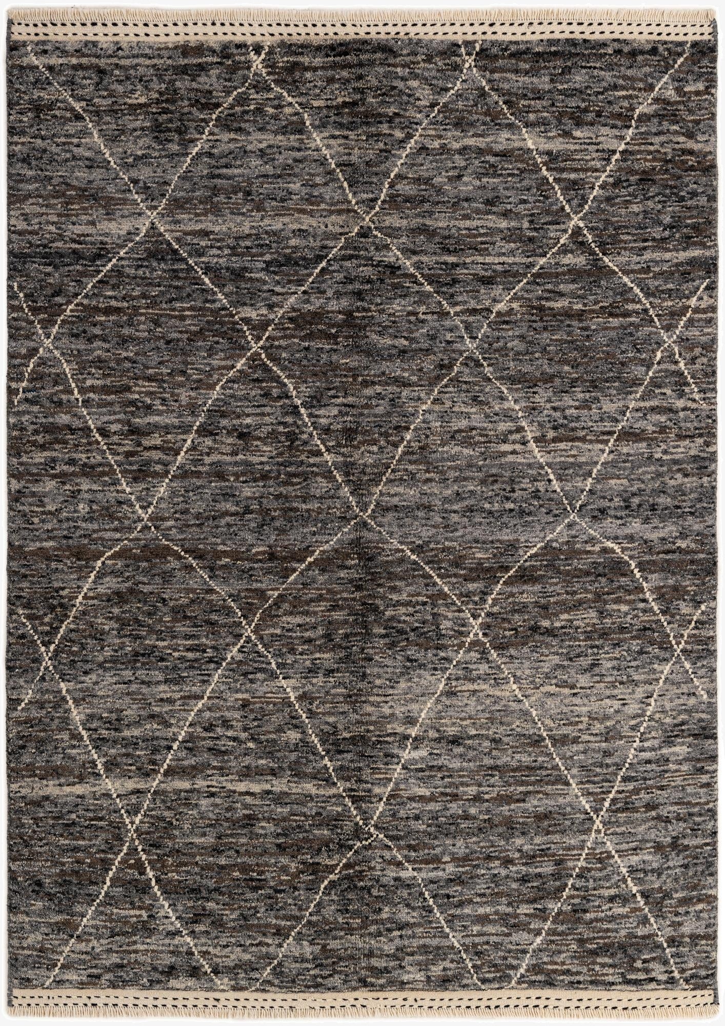  4' 11 x 6' 10  Hand Knotted Moroccan Wool Rug