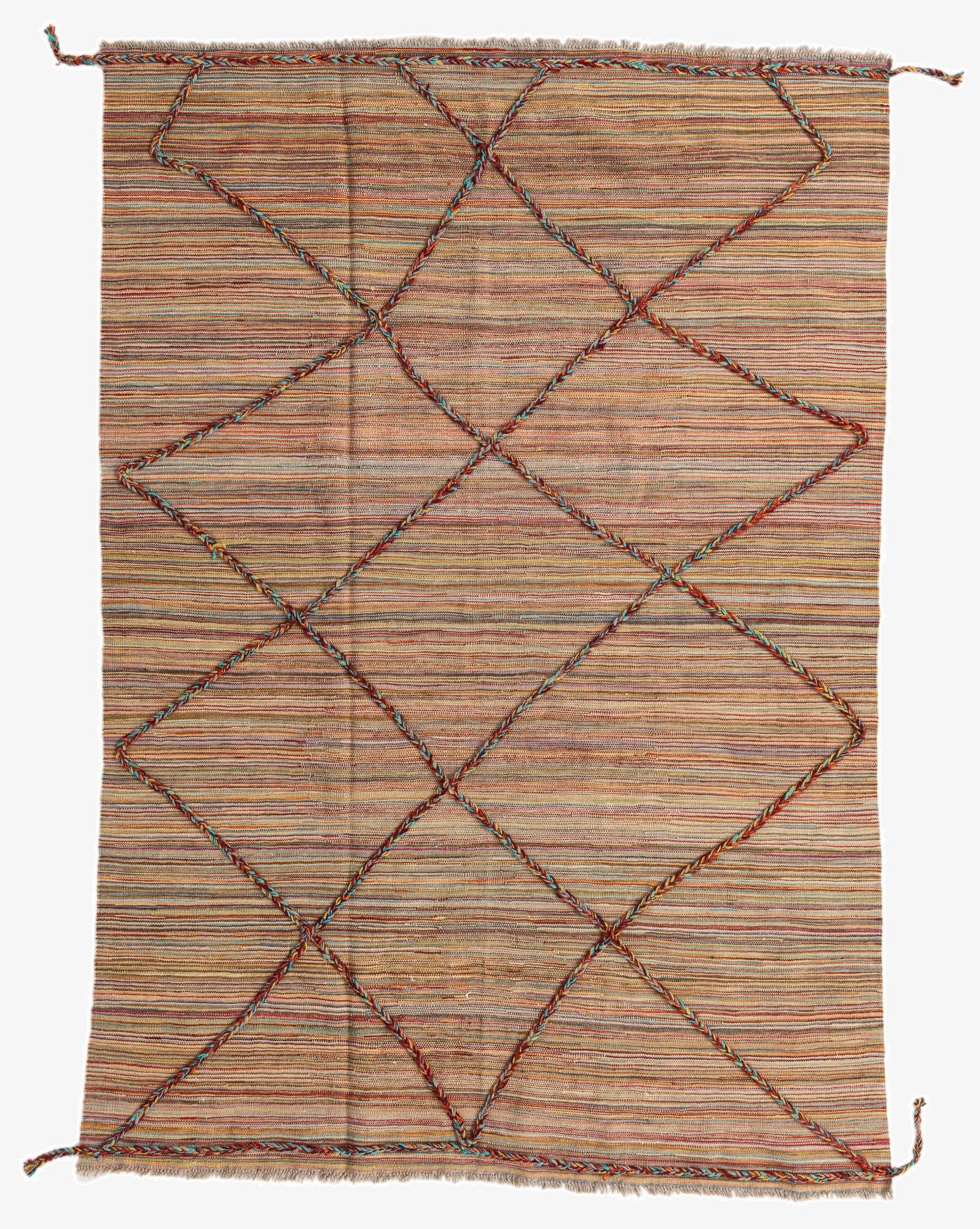  5' 5 x 7' 8  Hand Knotted Moroccan Wool Rug