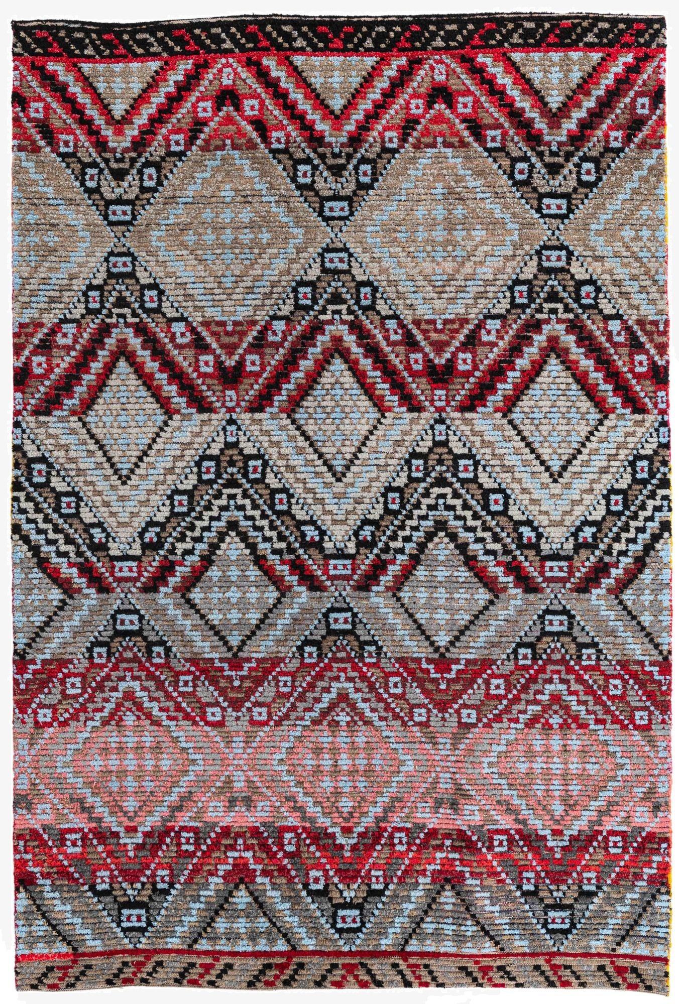  6' 5 x 9' 4  Hand Knotted Moroccan Wool Rug