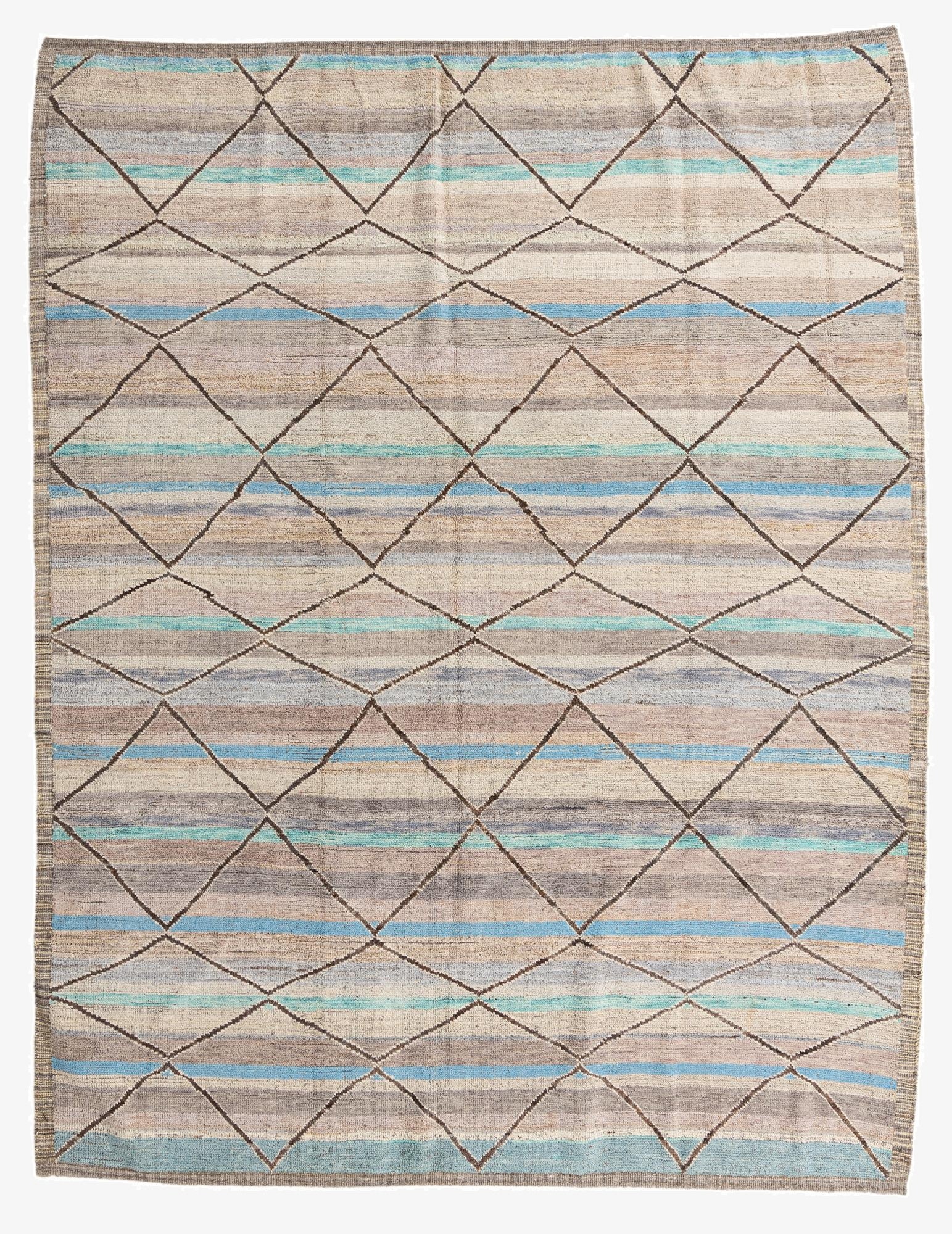  9' 2 x 11' 9  Hand Knotted Moroccan Wool Rug