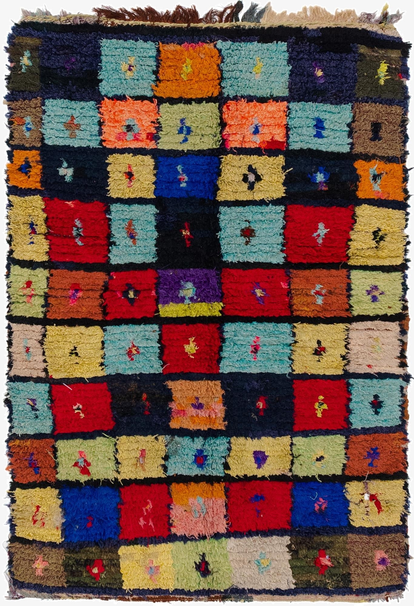  3' 9 x 5' 7  Hand Knotted Moroccan Wool Rug