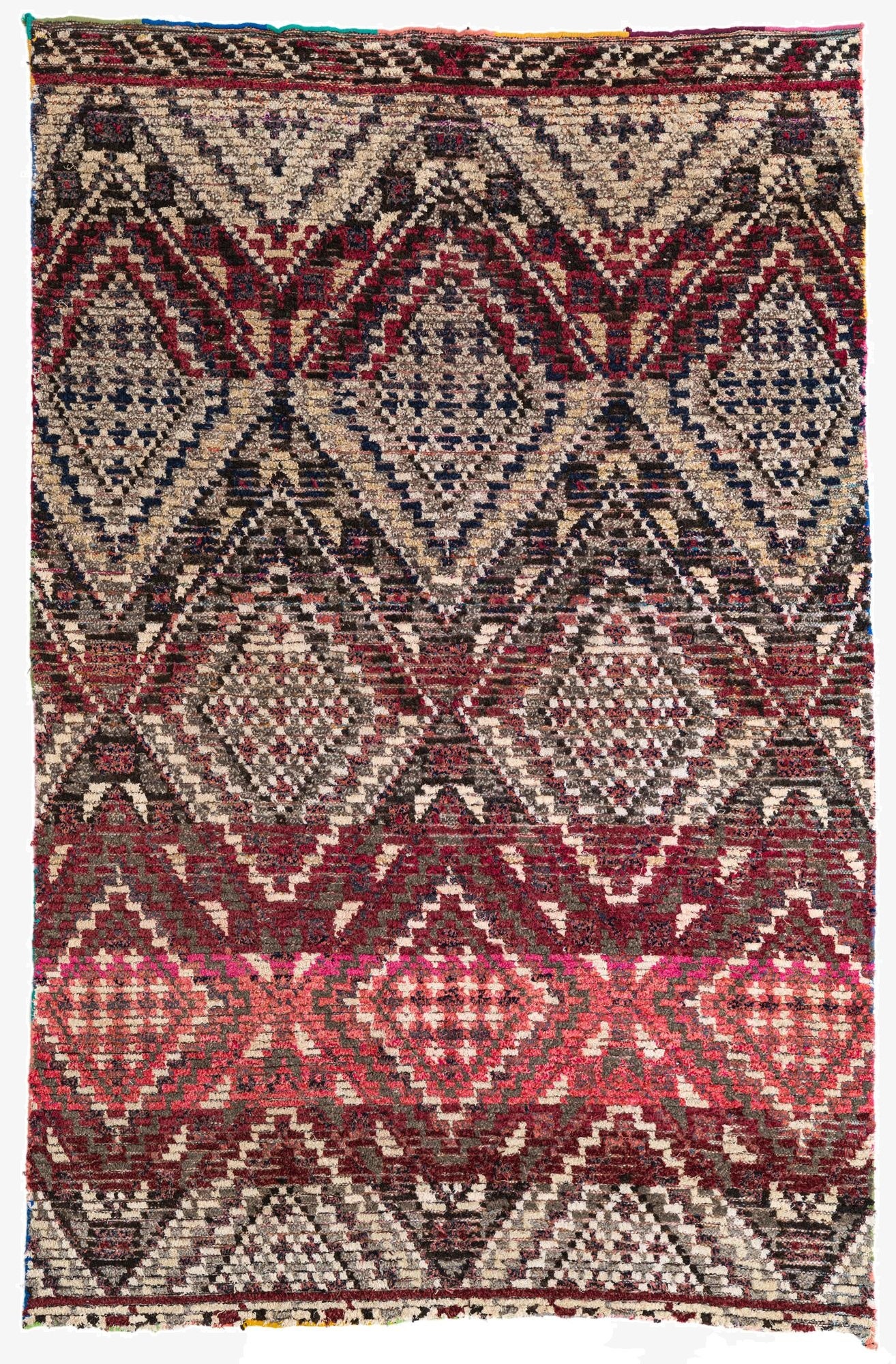  5' x 7' 8  Hand Knotted Moroccan Wool Rug