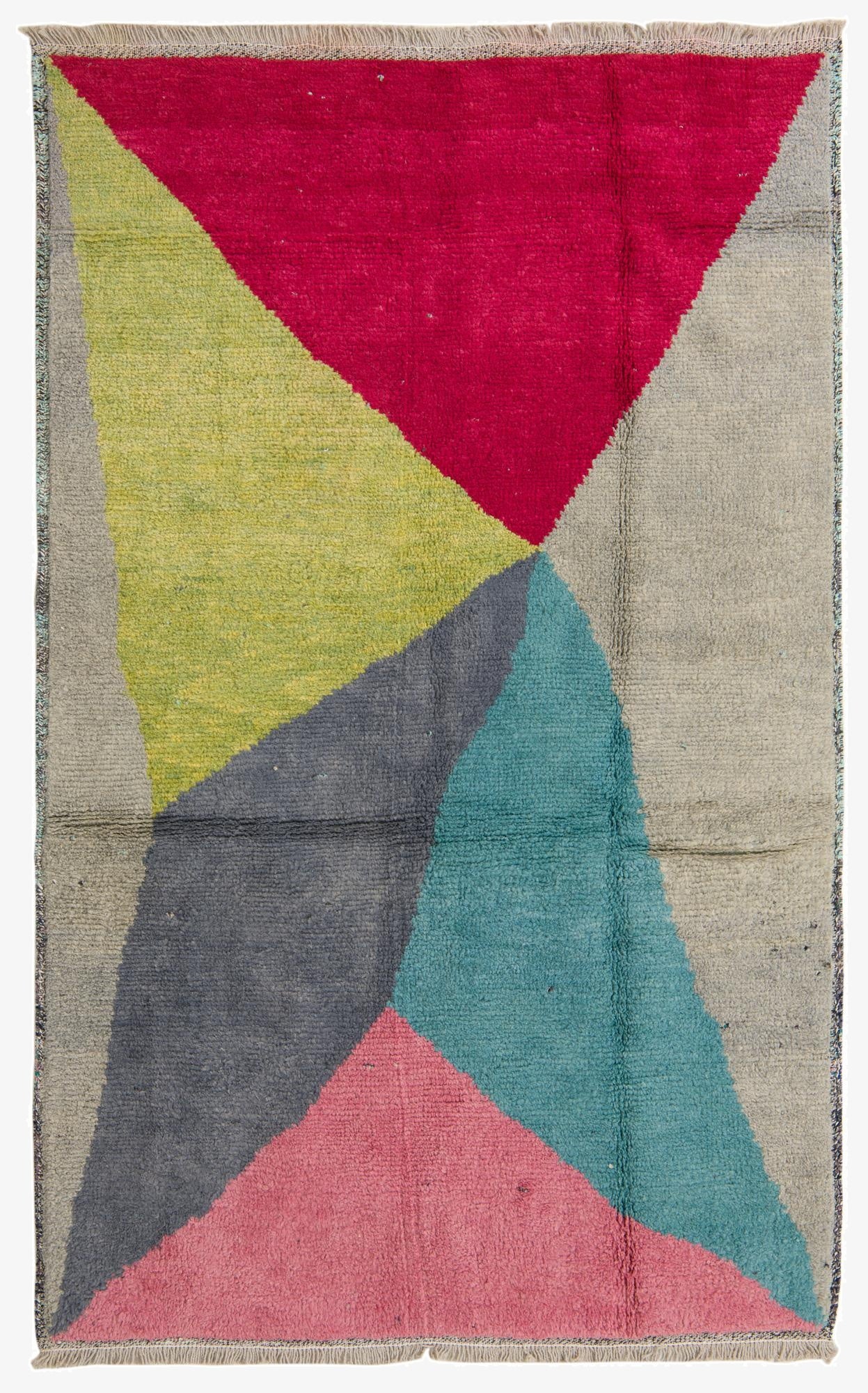  5' 2 x 8' 4  Hand Knotted Moroccan Wool Rug