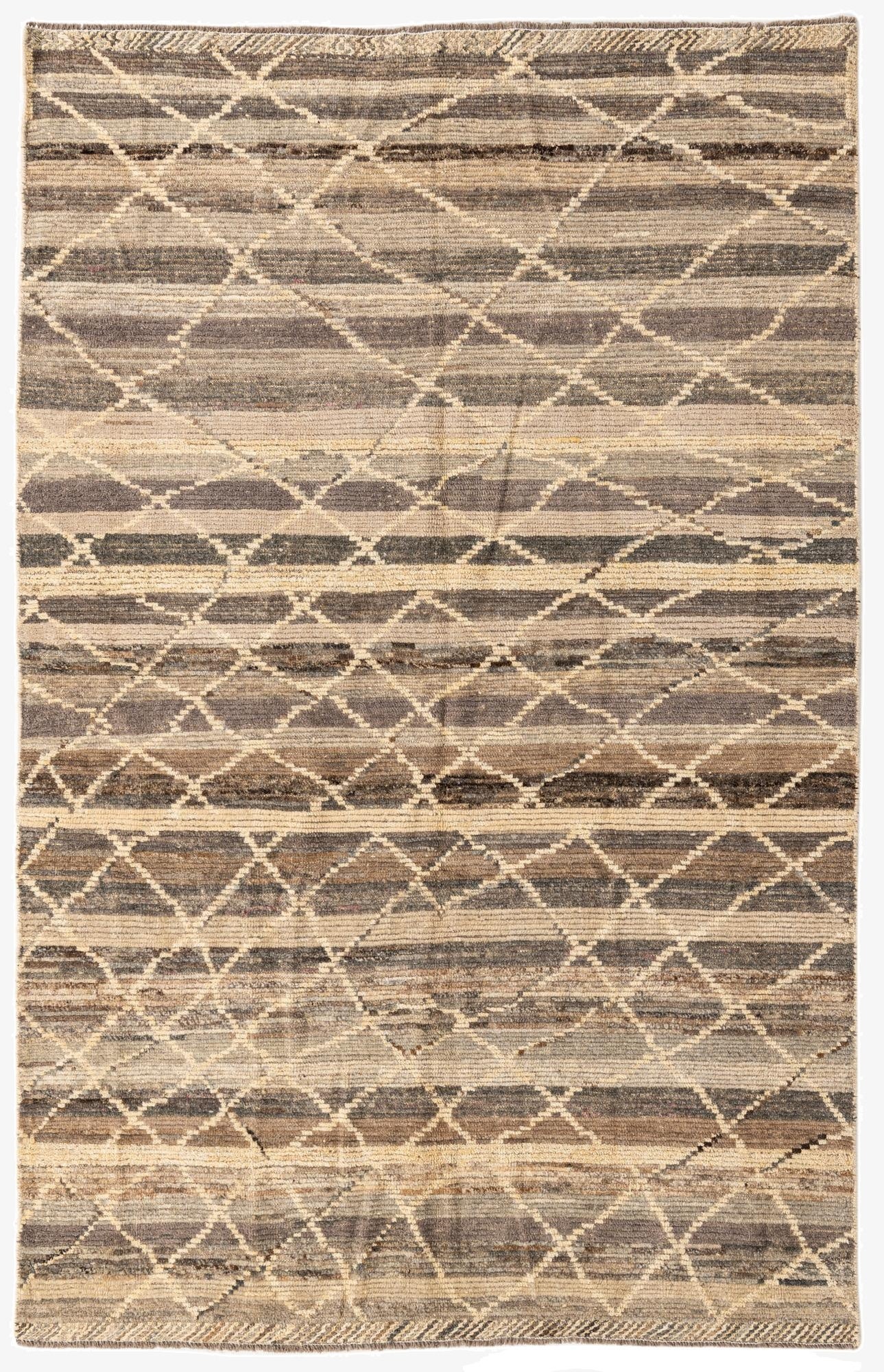  5' 9 x 9'  Hand Knotted Moroccan Wool Rug