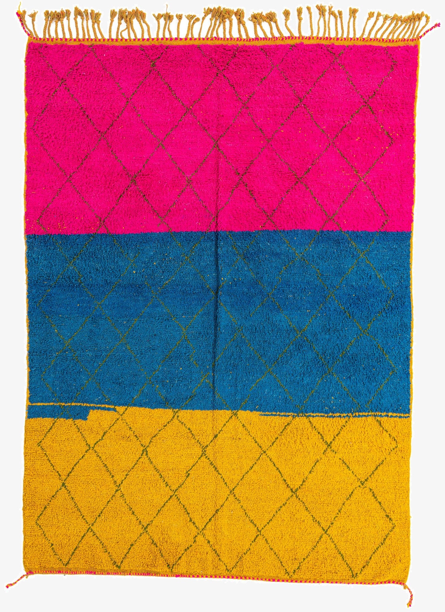  6' 10 x 9' 7  Hand Knotted Moroccan Wool Rug