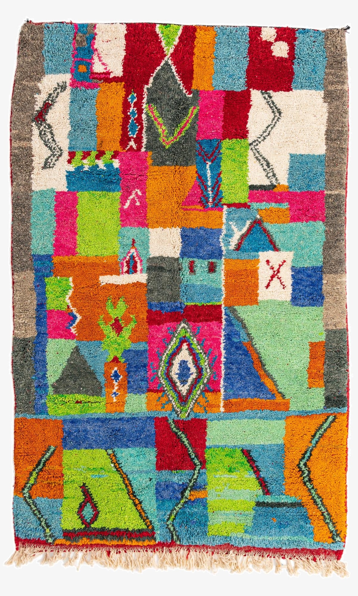  5' 2 x 8' 2  Hand Knotted Moroccan Wool Rug