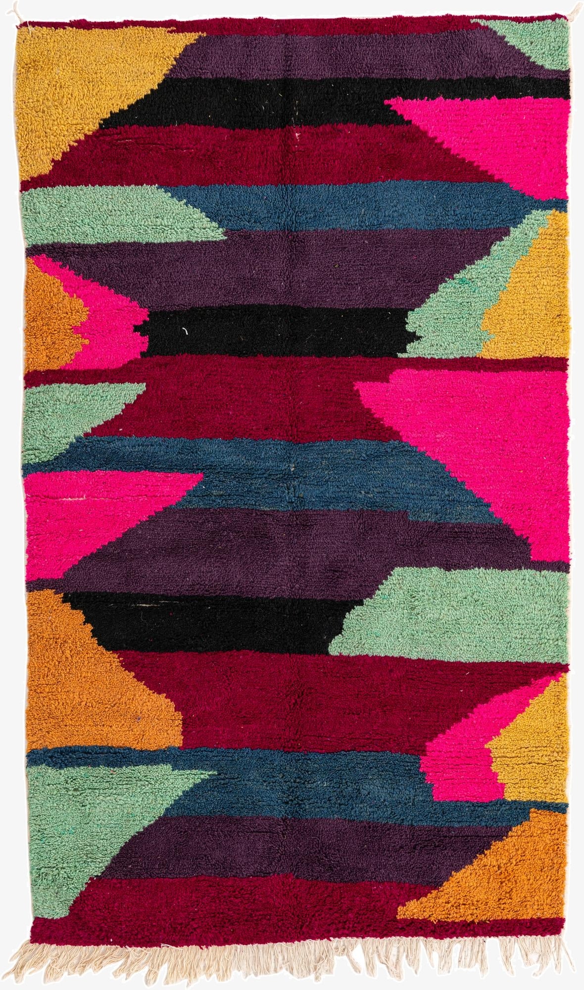  4' 9 x 8'  Hand Knotted Moroccan Wool Rug