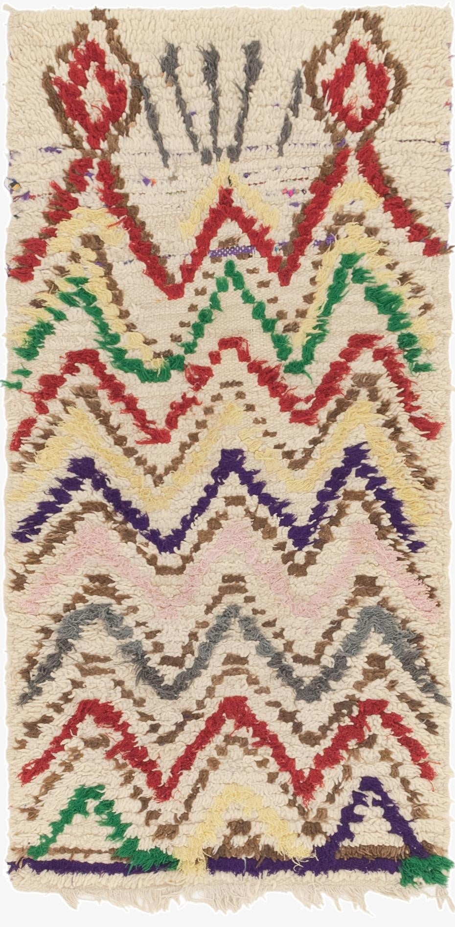  2' 7 x 5' 5  Hand Knotted Moroccan Wool Rug