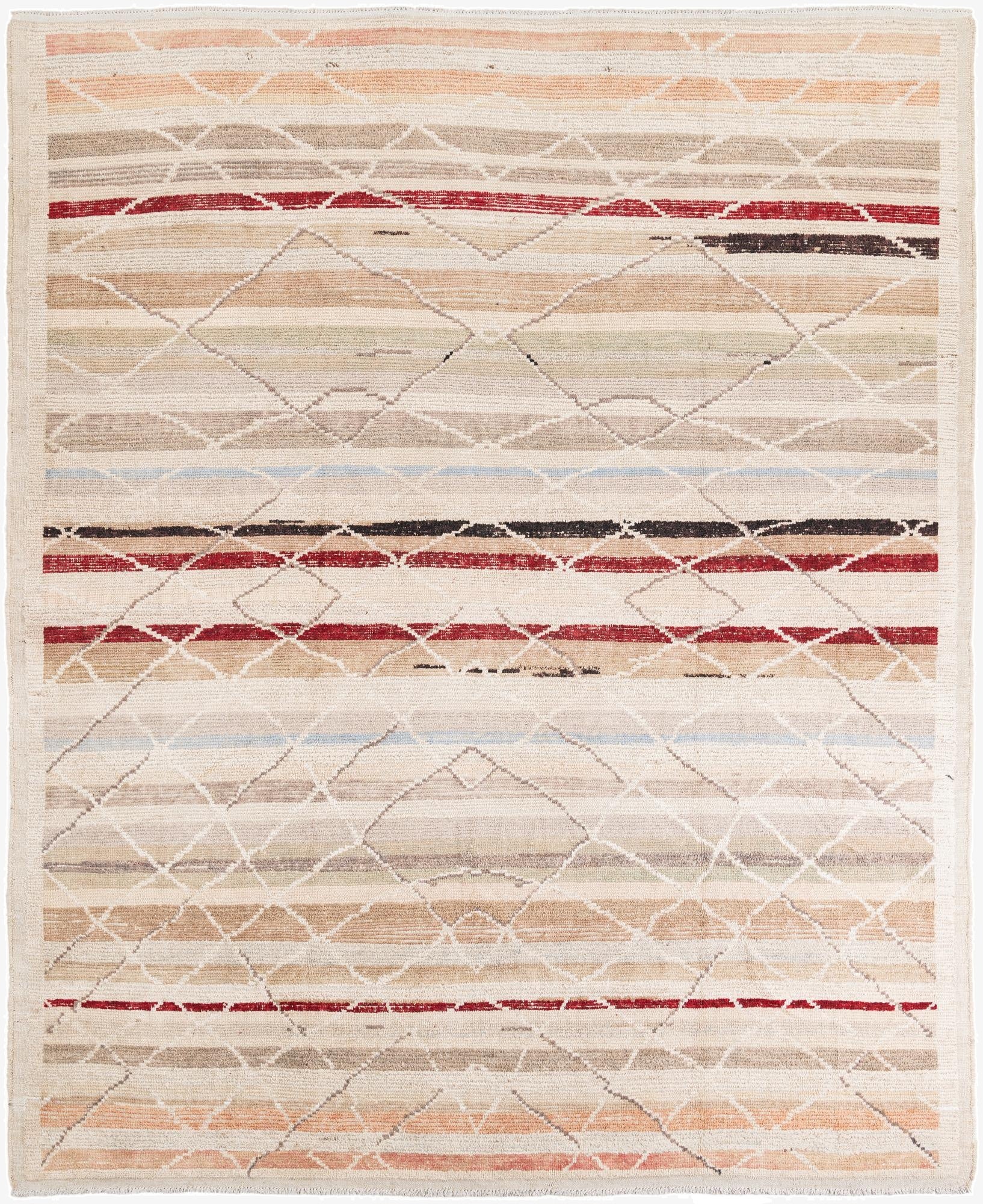  9' 6 x 11' 8  Hand Knotted Moroccan Wool Rug