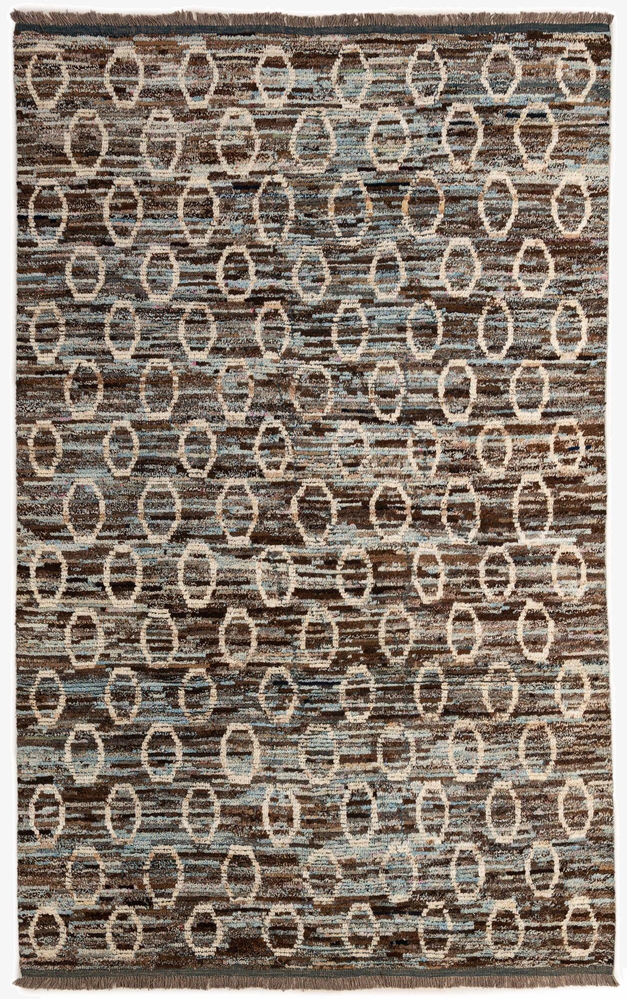  6' 8 x 10' 5  Hand Knotted Moroccan Wool Rug