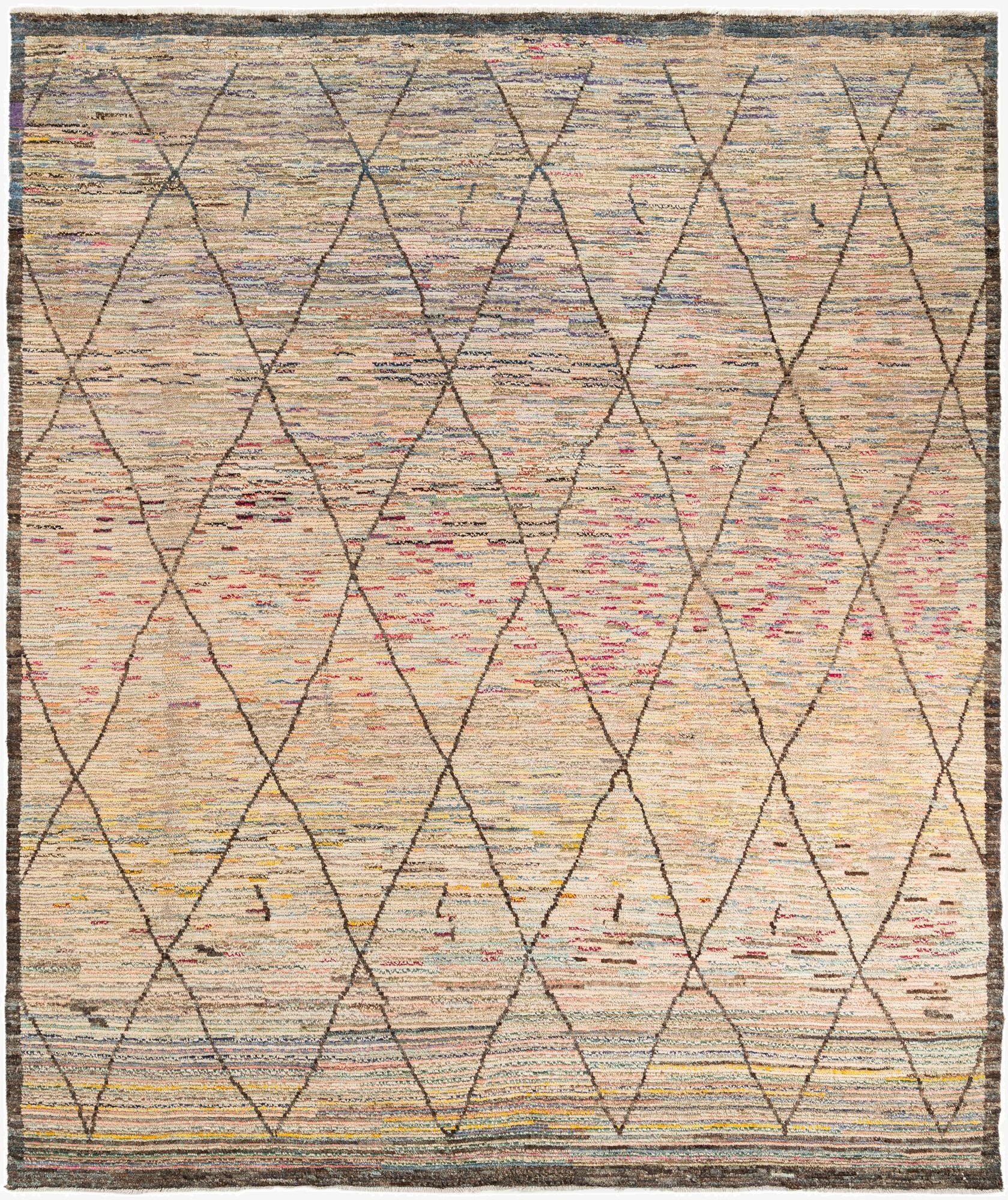  9' 7 x 11' 5  Hand Knotted Moroccan Wool Rug