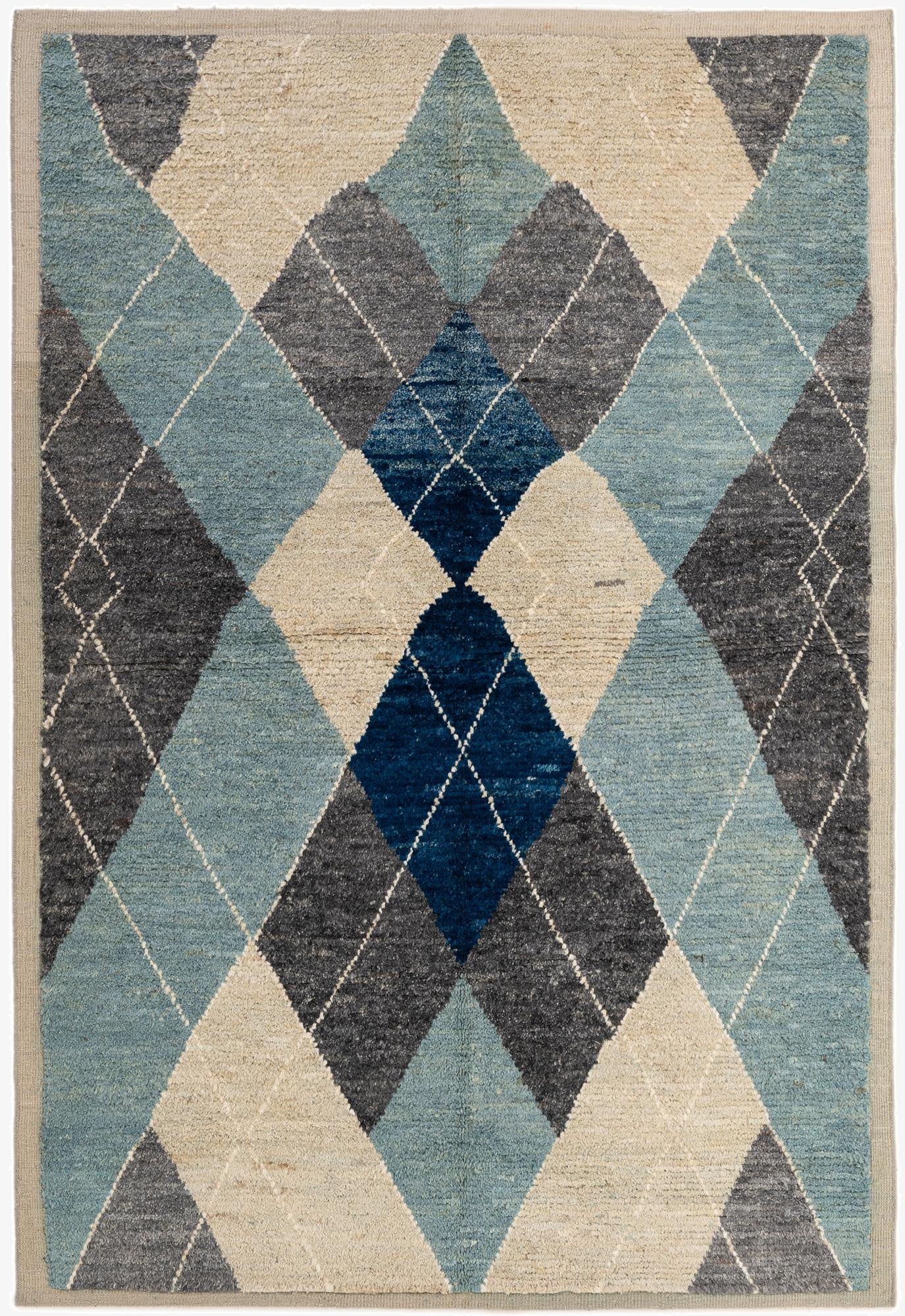  5' 4 x 7' 11  Hand Knotted Moroccan Wool Rug