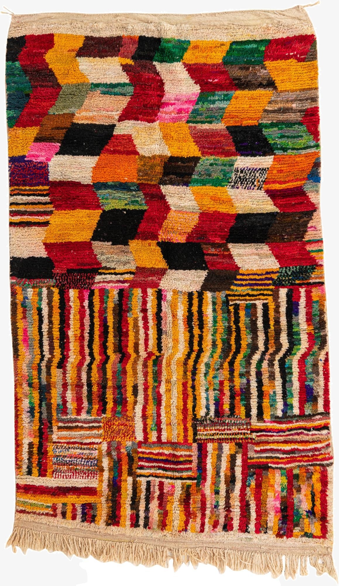  5' 2 x 8' 6  Hand Knotted Moroccan Wool Rug