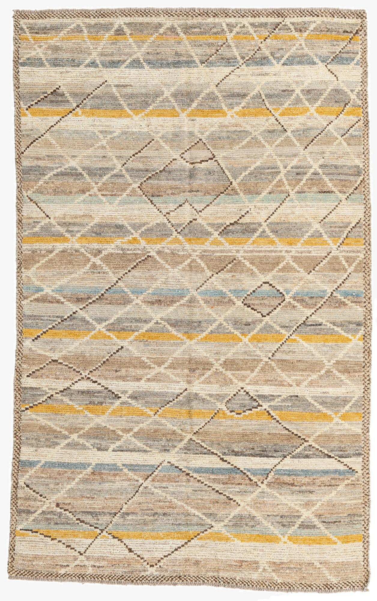  5' 9 x 9' 5  Hand Knotted Moroccan Wool Rug