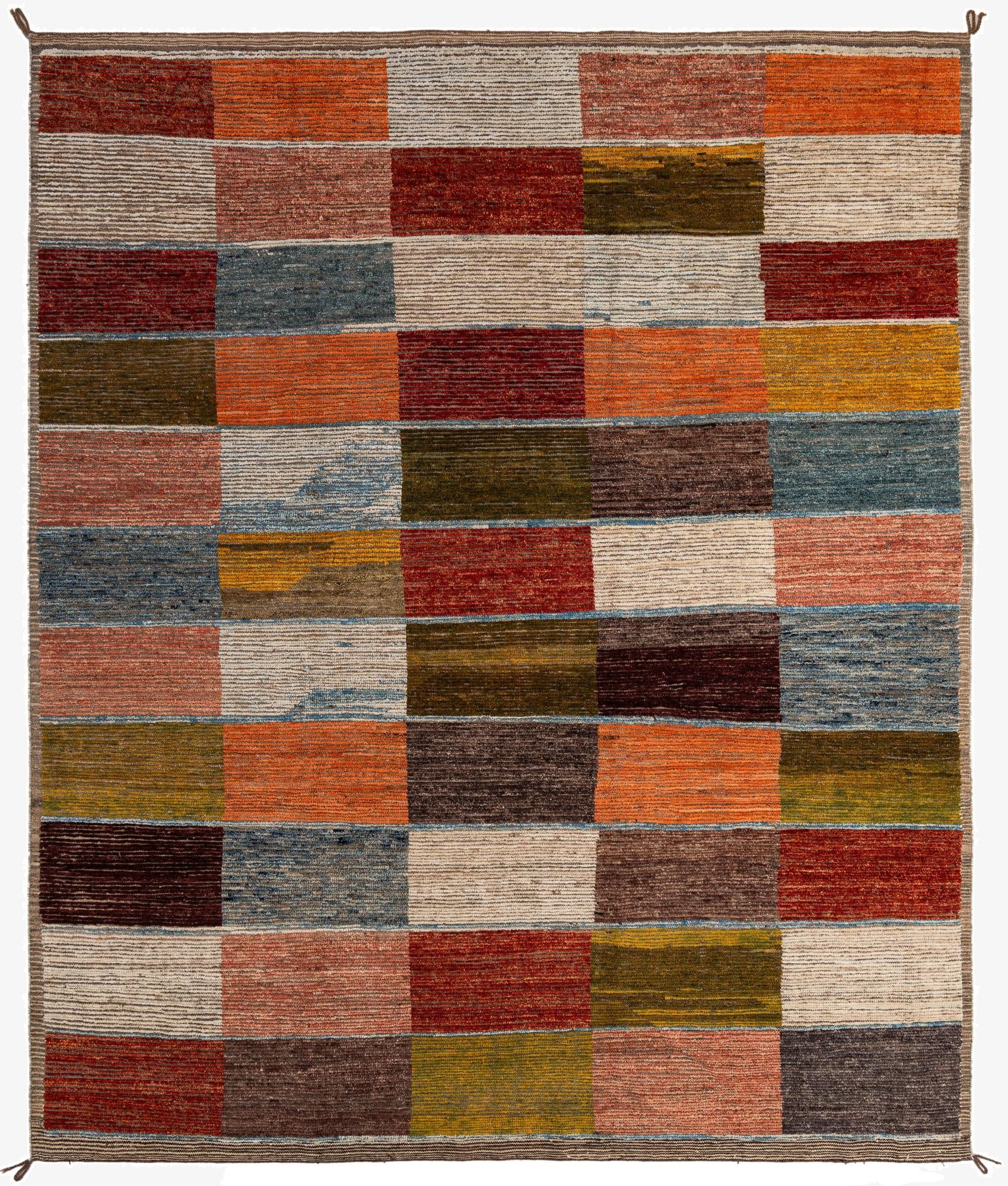  8' 2 x 10' 3  Hand Knotted Moroccan Wool Rug