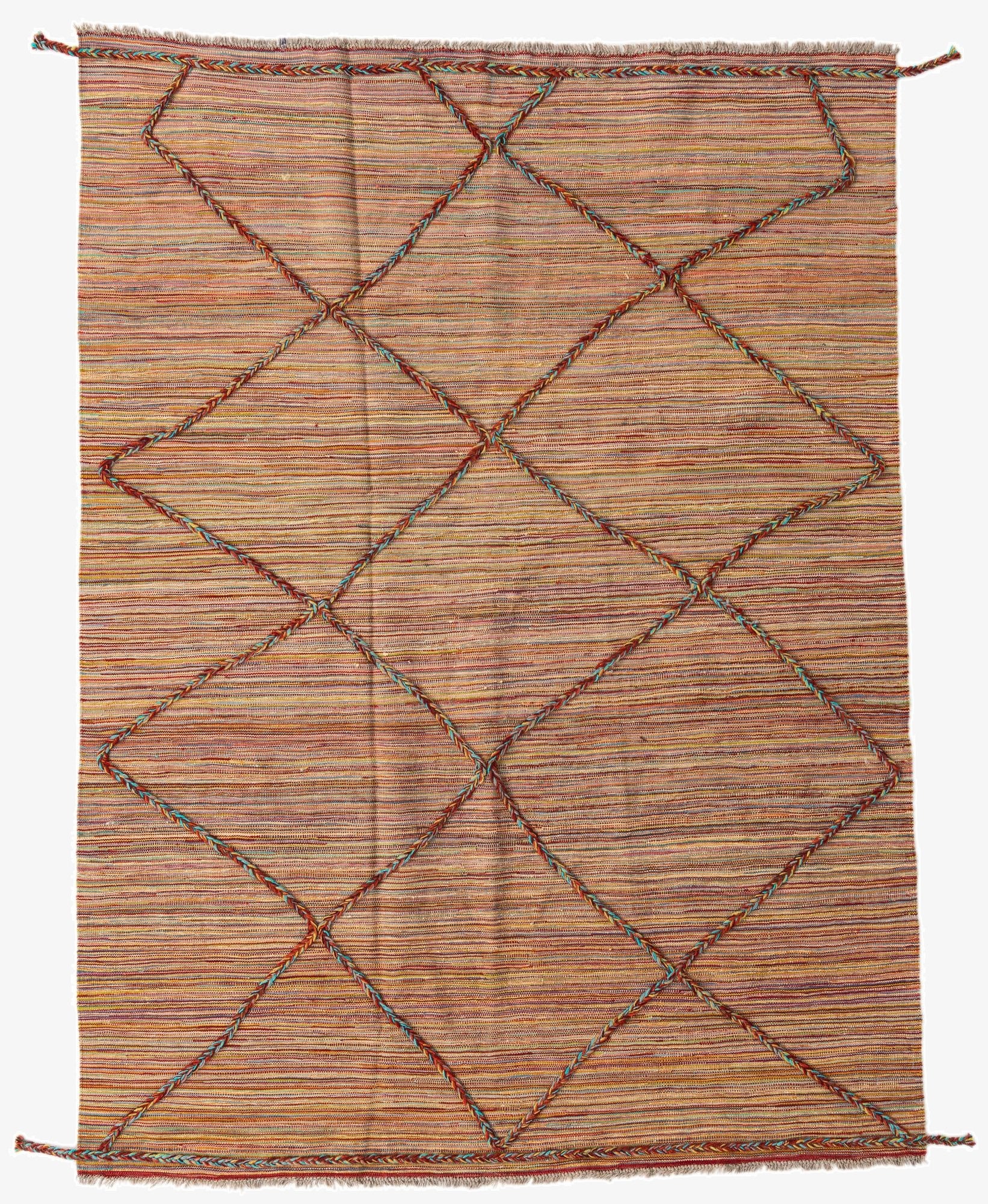  5' 8 x 7' 8  Hand Knotted Moroccan Wool Rug
