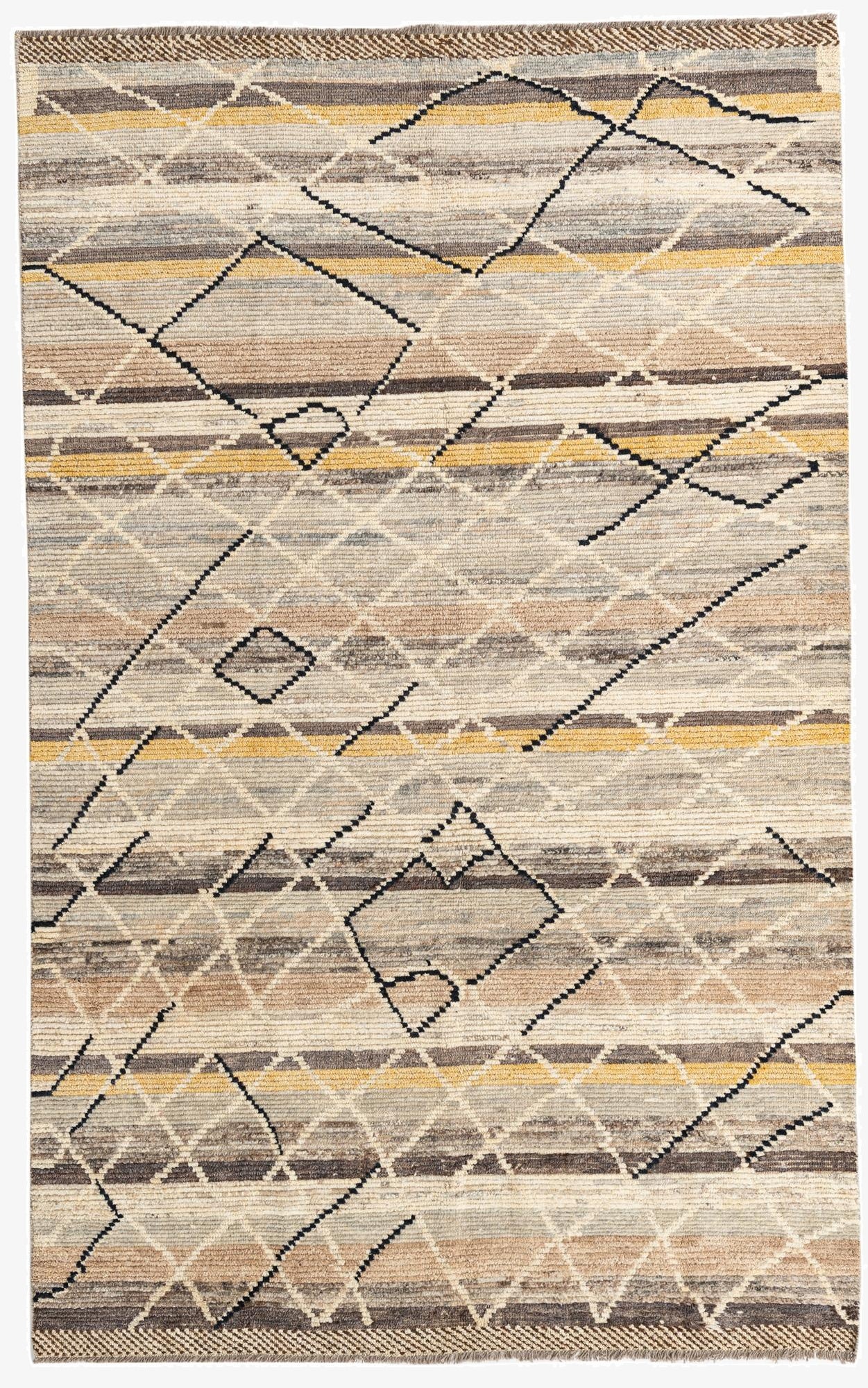  5' 9 x 9' 3  Hand Knotted Moroccan Wool Rug