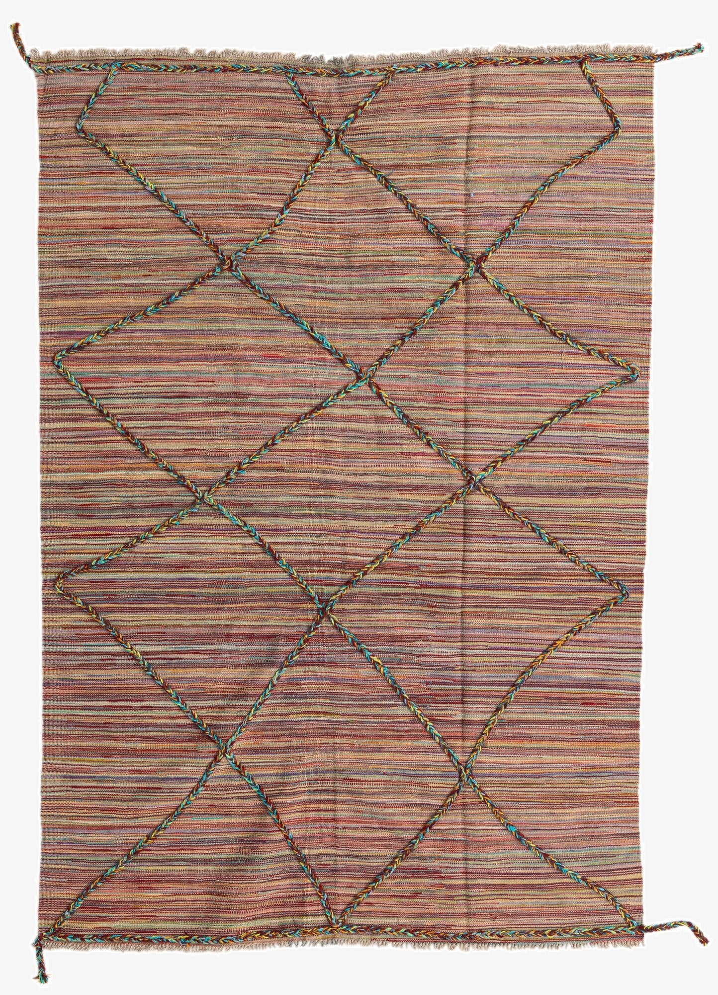  5' 3 x 7' 9  Hand Knotted Moroccan Wool Rug