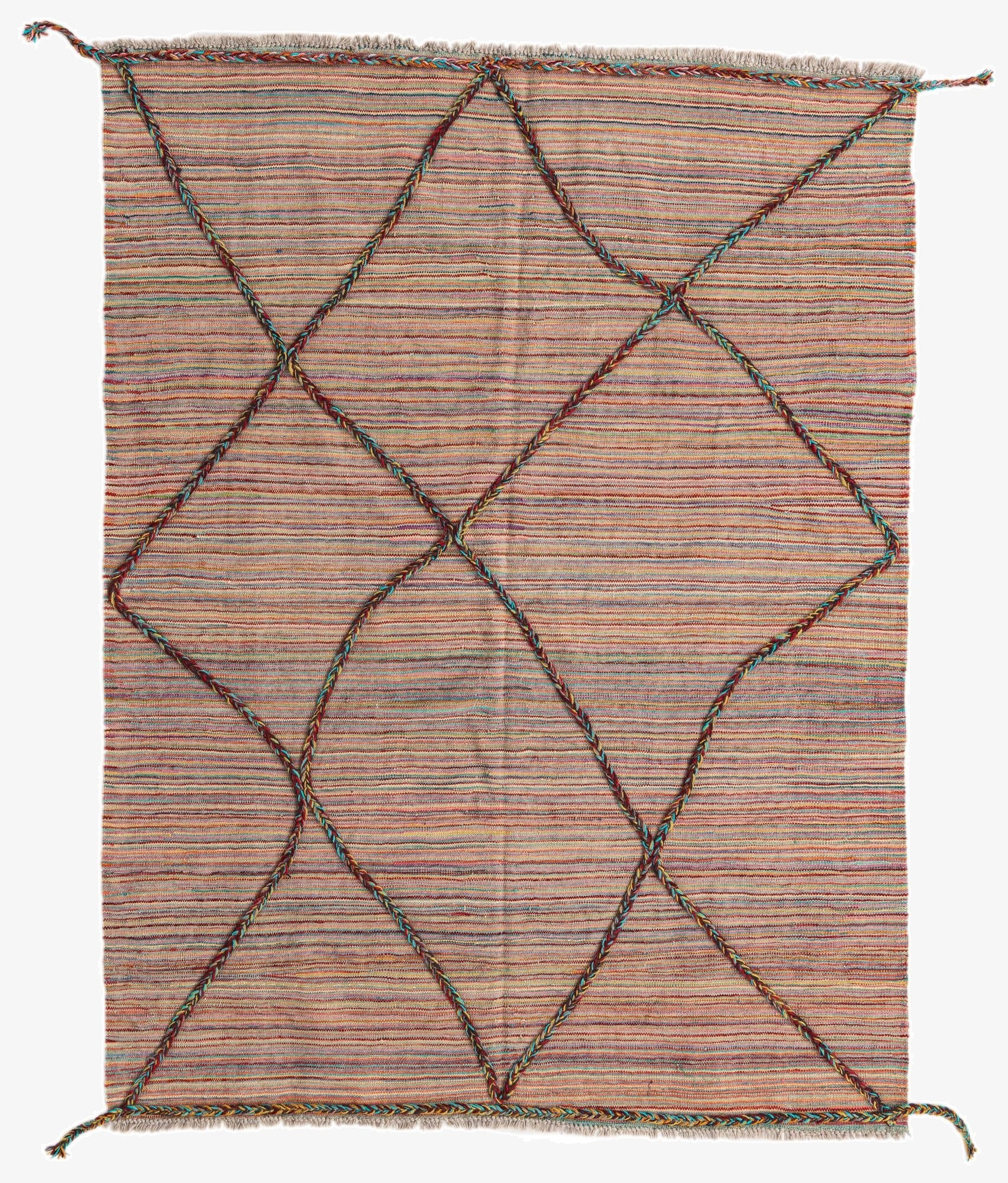  4' 9 x 6' 4  Hand Knotted Moroccan Wool Rug