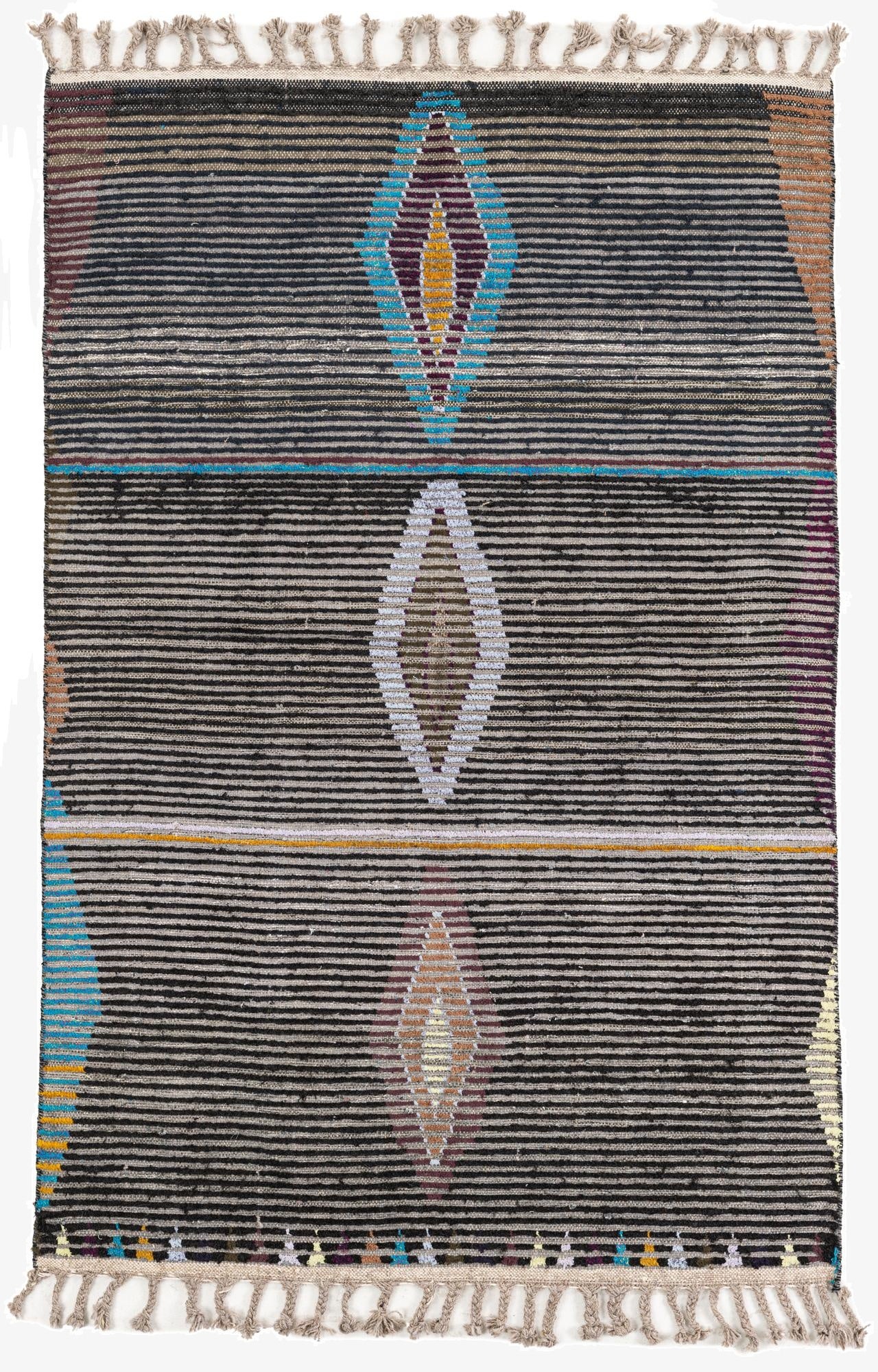  4' x 6' 2  Hand Knotted Moroccan Wool Rug