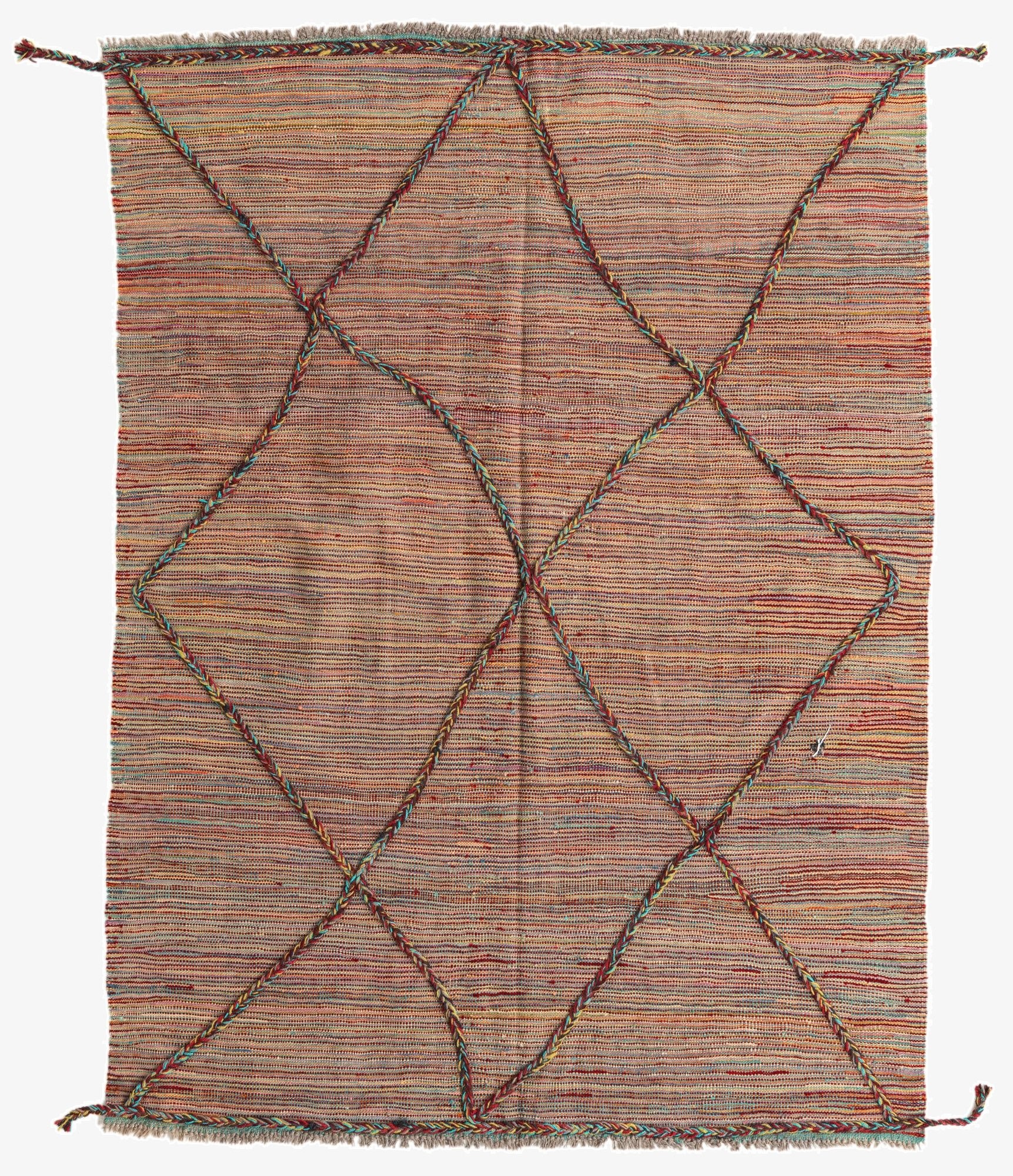  4' 10 x 6' 6  Hand Knotted Moroccan Wool Rug