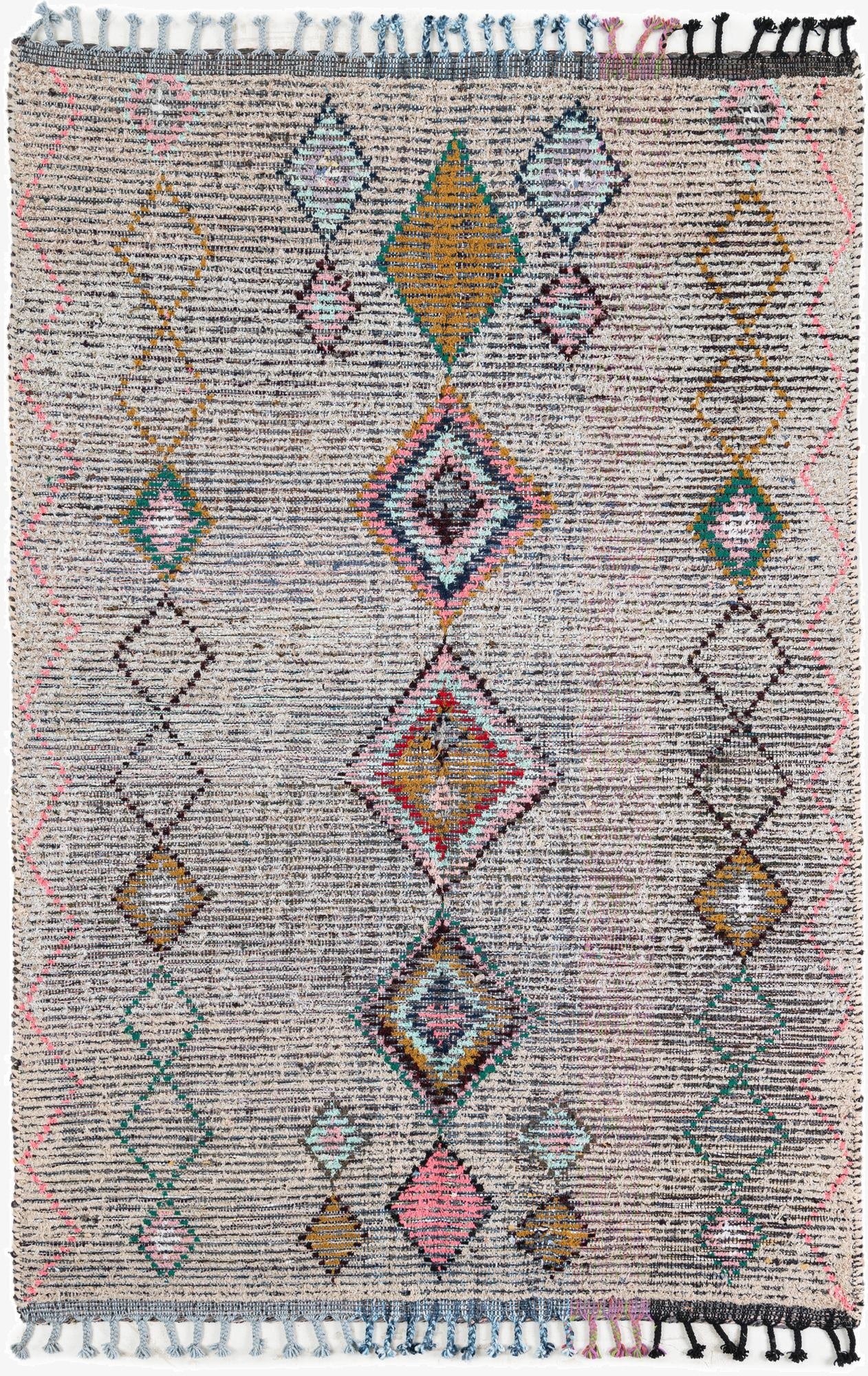  5' 8 x 8' 3  Hand Knotted Moroccan Wool Rug