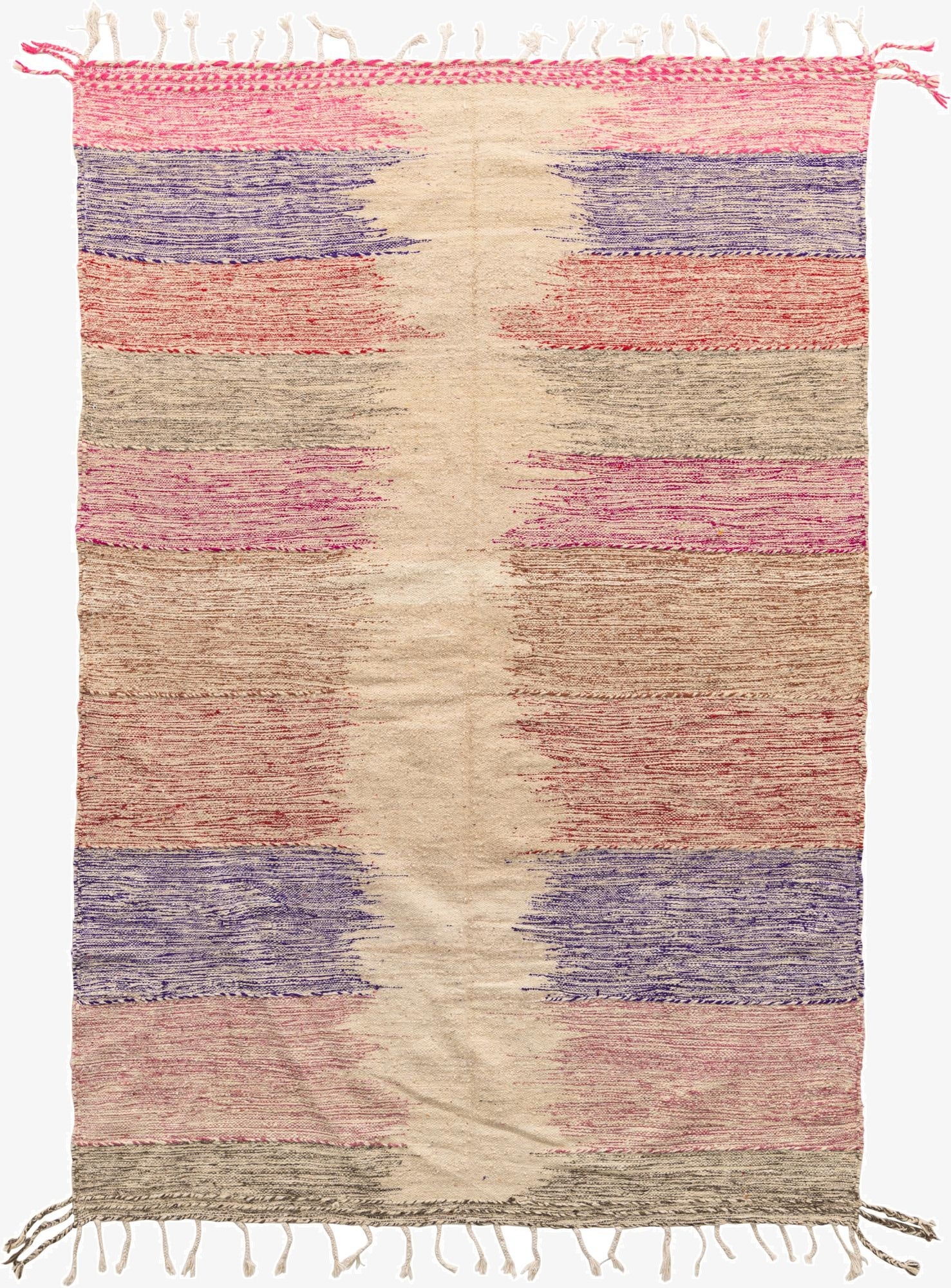  6' 4 x 9' 4  Hand Knotted Moroccan Wool Rug