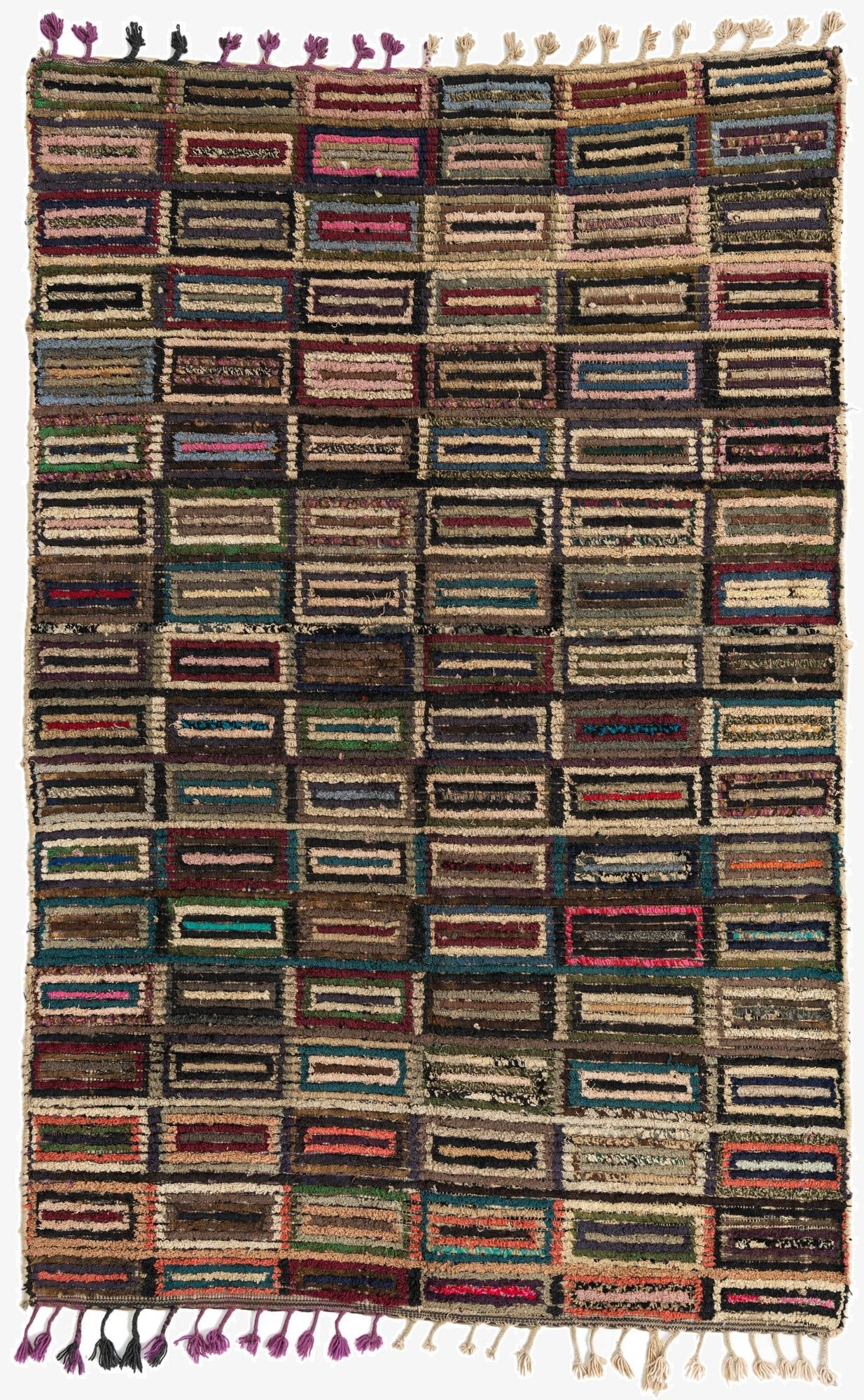  5' 4 x 8' 1  Hand Knotted Moroccan Wool Rug