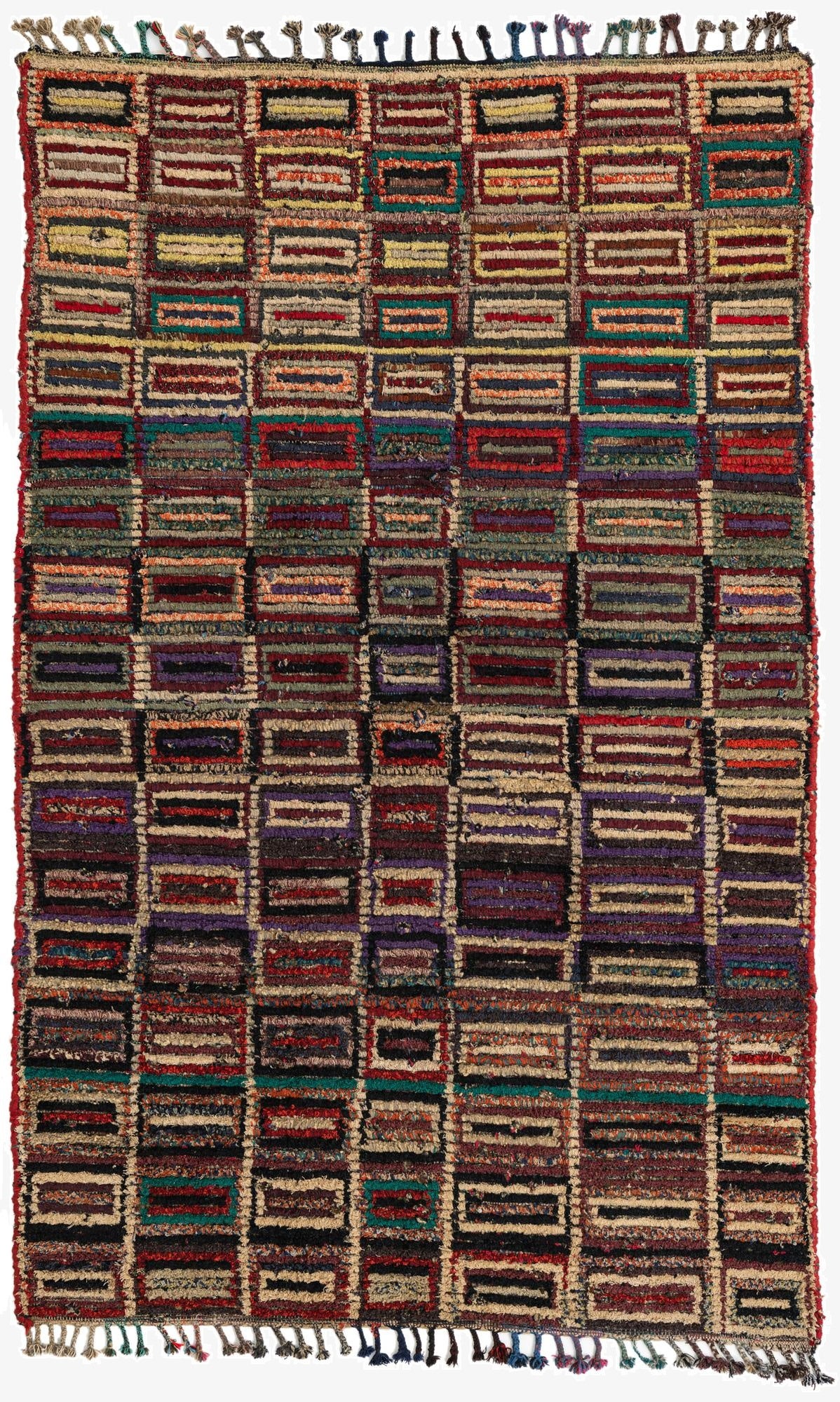  5' 4 x 8' 6  Hand Knotted Moroccan Wool Rug