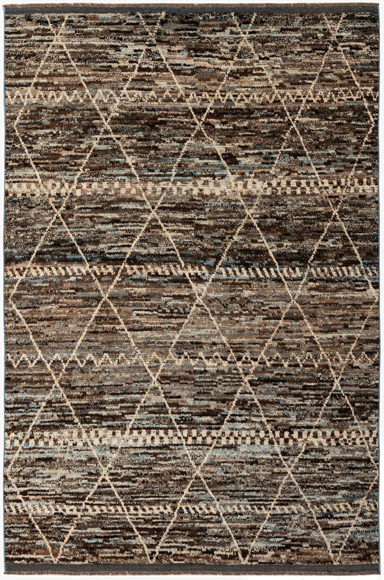  6' 8 x 9' 11  Hand Knotted Moroccan Wool Rug