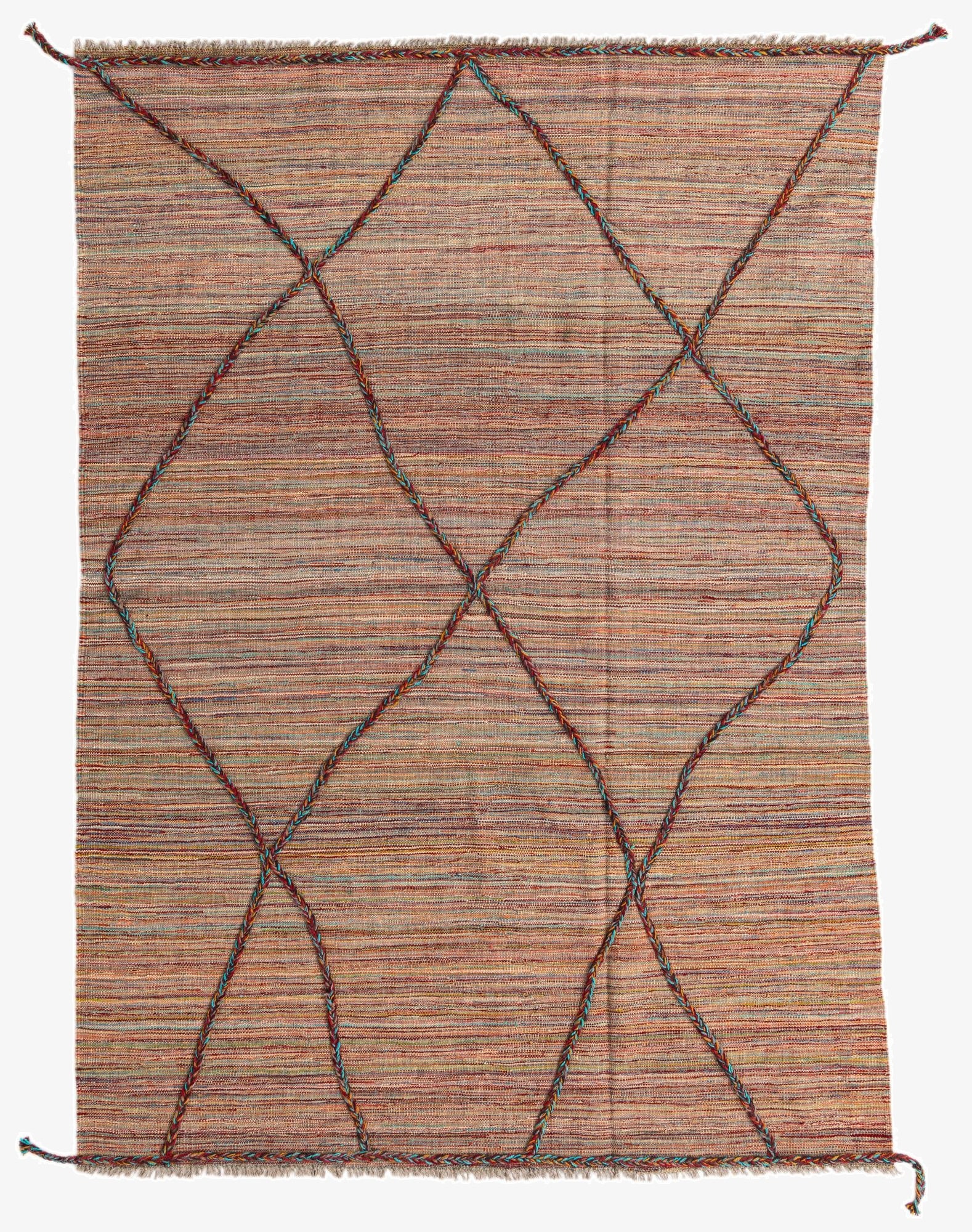  5' 6 x 7' 9  Hand Knotted Moroccan Wool Rug