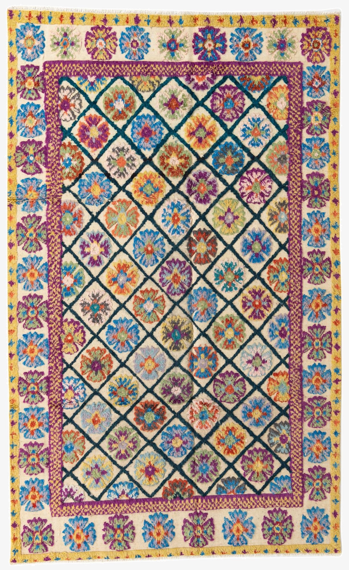  6' 8 x 10' 8  Hand Knotted Moroccan Wool Rug