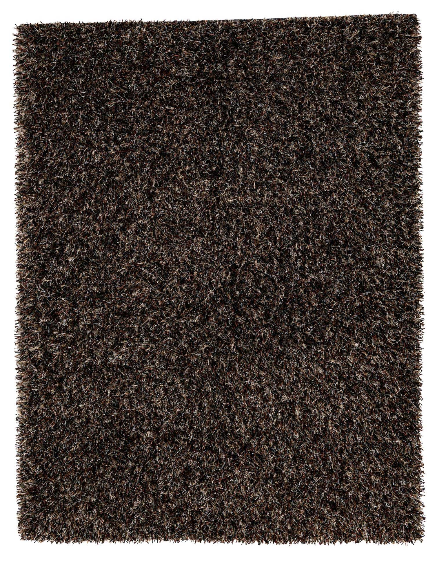 A 5x7 rectangular Multi-Tone Shag rug by Rugs.com, featuring a dense, plush pile in various shades of brown and beige, ideal for indoor spaces.