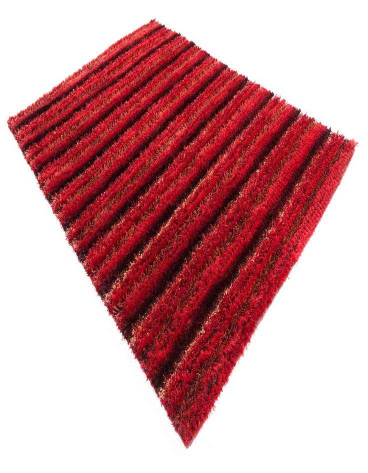 Detail image of  5' 8 x 8'  Hand Knotted Multi-Tone Shag Rug