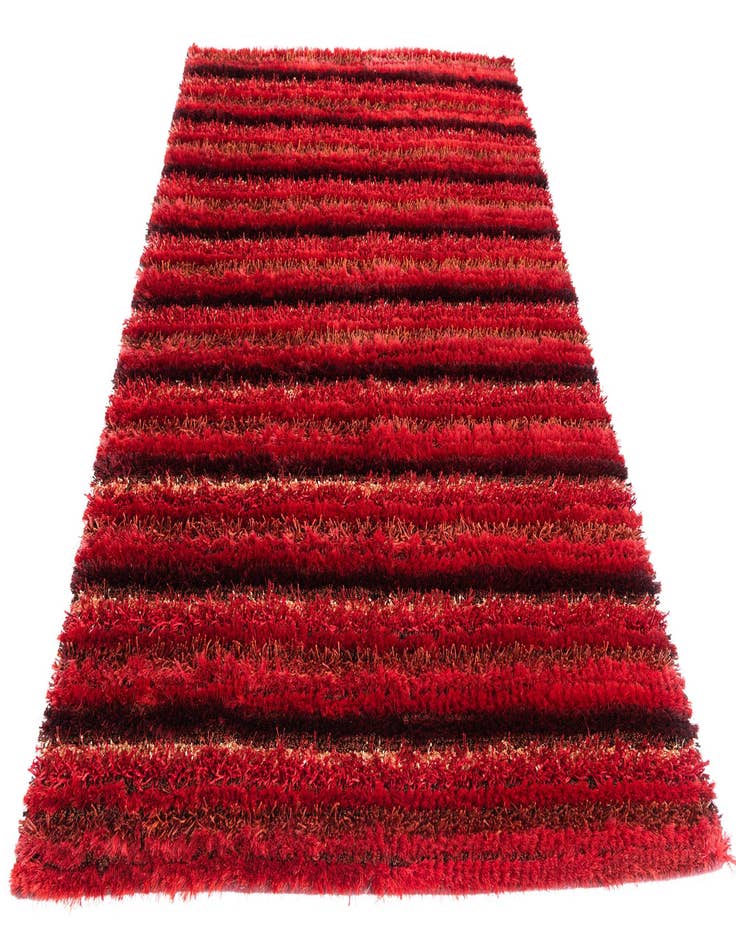 Detail image of  5' 8 x 8'  Hand Knotted Multi-Tone Shag Rug