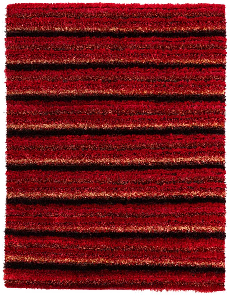 Detail image of  5' 6 x 7' 10  Hand Knotted Multi-Tone Shag Rug