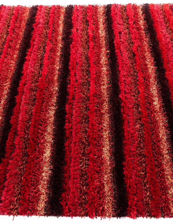 Detail image of  5' 6 x 7' 10  Hand Knotted Multi-Tone Shag Rug